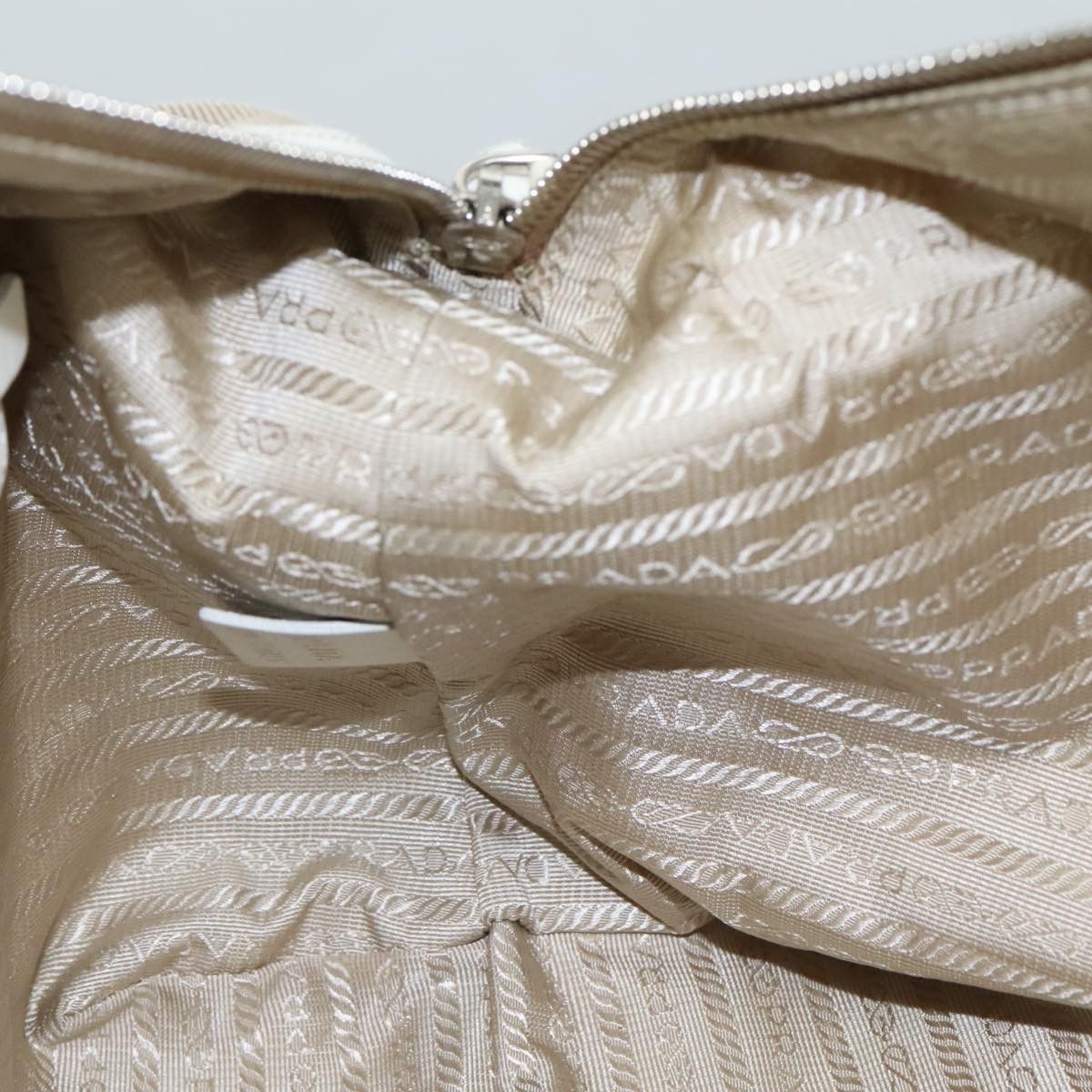 Prada Logo Jacquard Beige Canvas Handbag (Pre-Owned) Size ONE SIZE - 20 Thumbnail