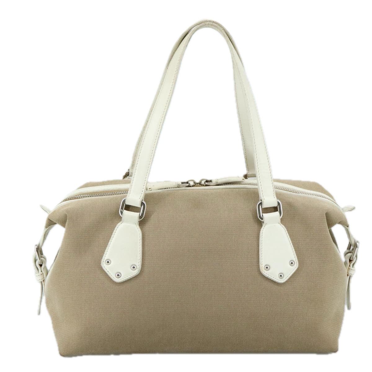 Prada Logo Jacquard Beige Canvas Handbag (Pre-Owned) Size ONE SIZE - 2 Thumbnail