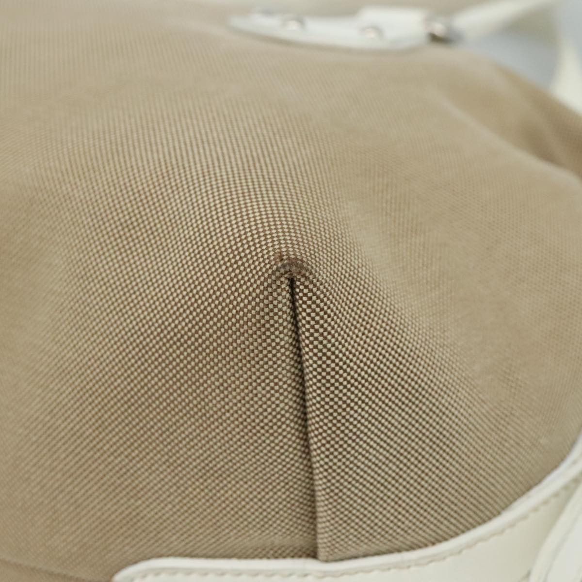 Prada Logo Jacquard Beige Canvas Handbag (Pre-Owned) Size ONE SIZE - 9 Thumbnail
