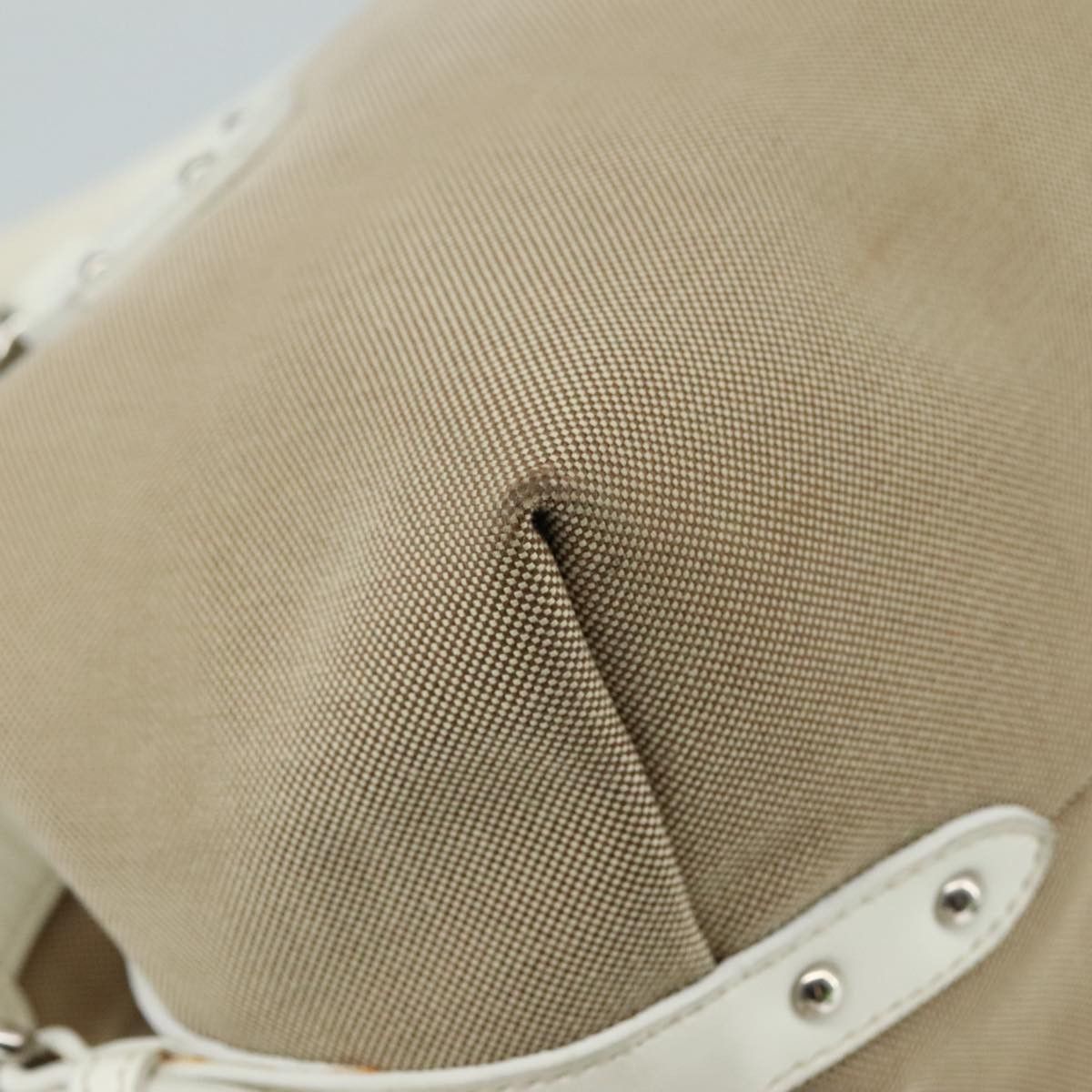 Prada Logo Jacquard Beige Canvas Handbag (Pre-Owned) Size ONE SIZE - 10 Thumbnail