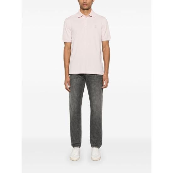 Brunello Cucinelli BRUNELLO CUCINELLI Men Polo Shirts ME8548788 CIZ64 PINK Size US M / EU 48-50 / 2 - 3 Thumbnail