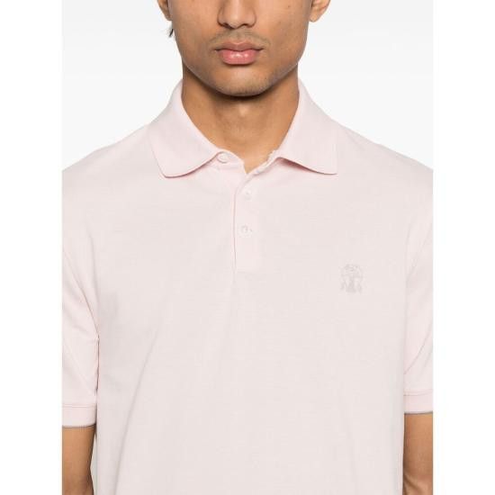 Brunello Cucinelli BRUNELLO CUCINELLI Men Polo Shirts ME8548788 CIZ64 PINK Size US XL / EU 56 / 4 - 2 Thumbnail