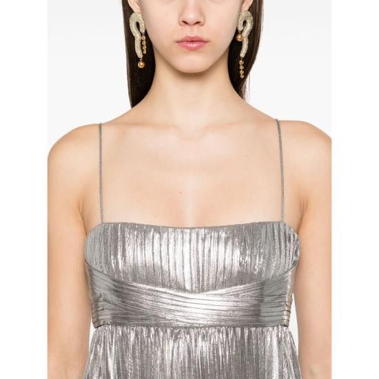 Retrofete RETROFETE Women Dresses 9674 ZINNIA ALUMI SILVER Size L / US 10 / IT 46 - 3 Thumbnail