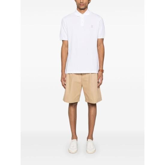 Brunello Cucinelli BRUNELLO CUCINELLI Men Polo Shirts ME8548788 CK640 WHITE Size US L / EU 52-54 / 3 - 3 Thumbnail