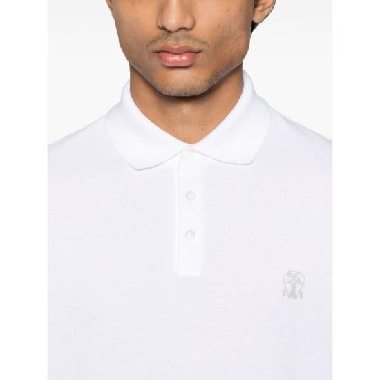 Brunello Cucinelli BRUNELLO CUCINELLI Men Polo Shirts ME8548788 CK640 WHITE Size US L / EU 52-54 / 3 - 2 Thumbnail