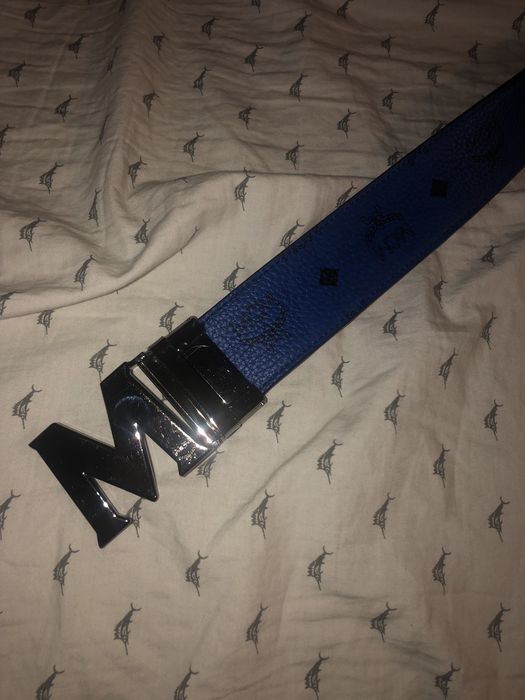 MCM Blue Reversible Black Belt | Grailed