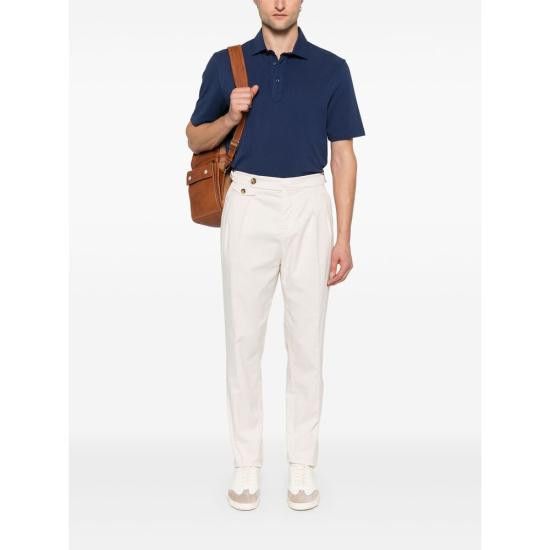Brunello Cucinelli BRUNELLO CUCINELLI Men Polo Shirts ME8543936 C2443 BLUE Size US L / EU 52-54 / 3 - 2 Thumbnail