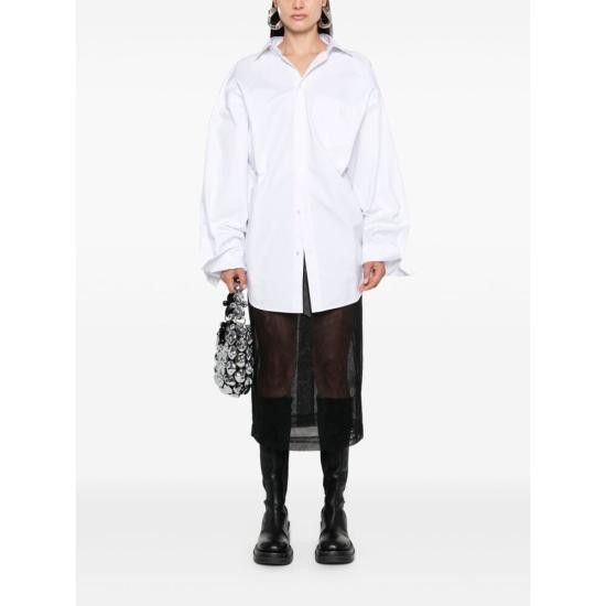 Balenciaga BALENCIAGA Women Shirts 790945 TQM05 9000 WHITE Size XS / US 0-2 / IT 36-38 - 3 Thumbnail
