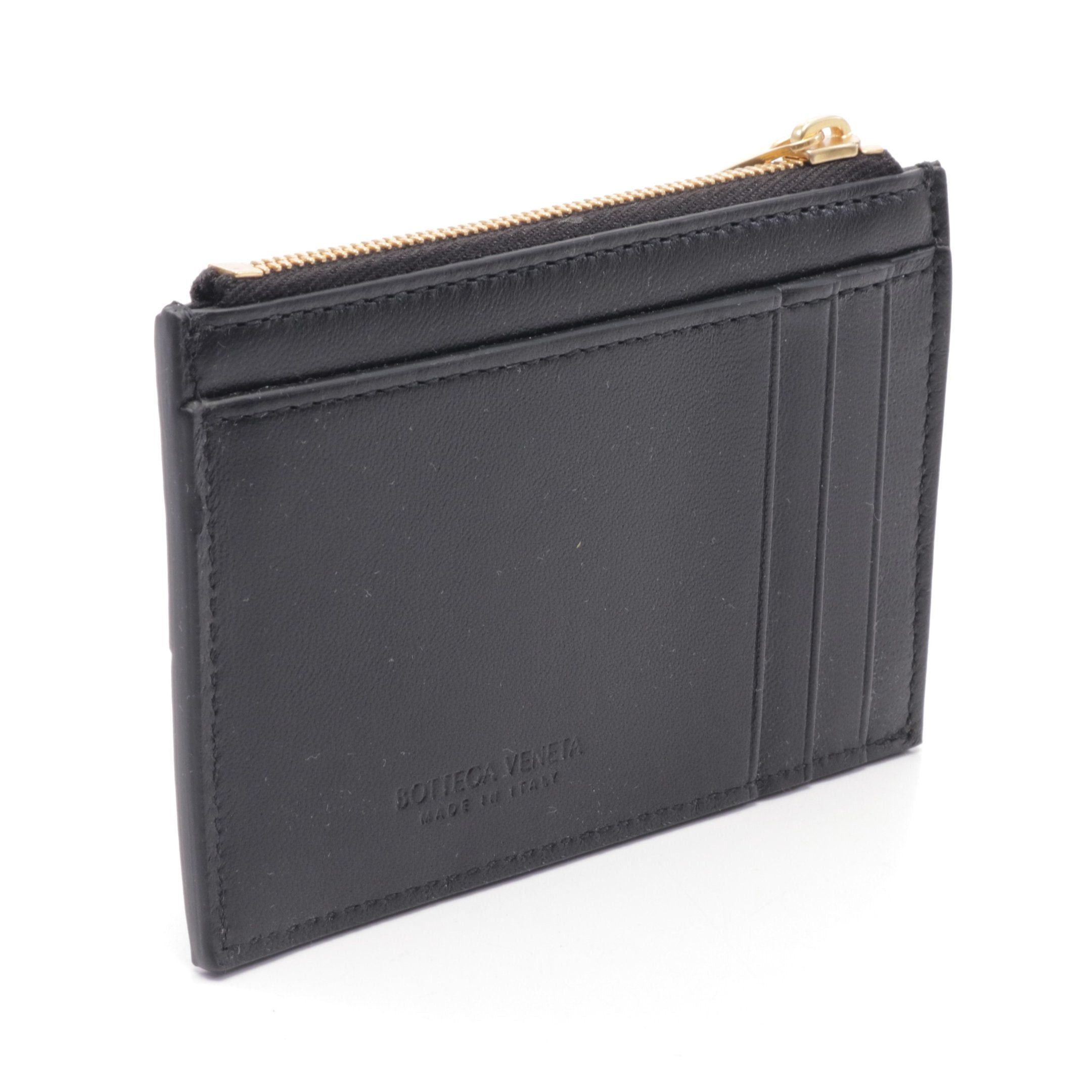 Bottega Veneta Cassette Card Case Coin Purse Leather Black