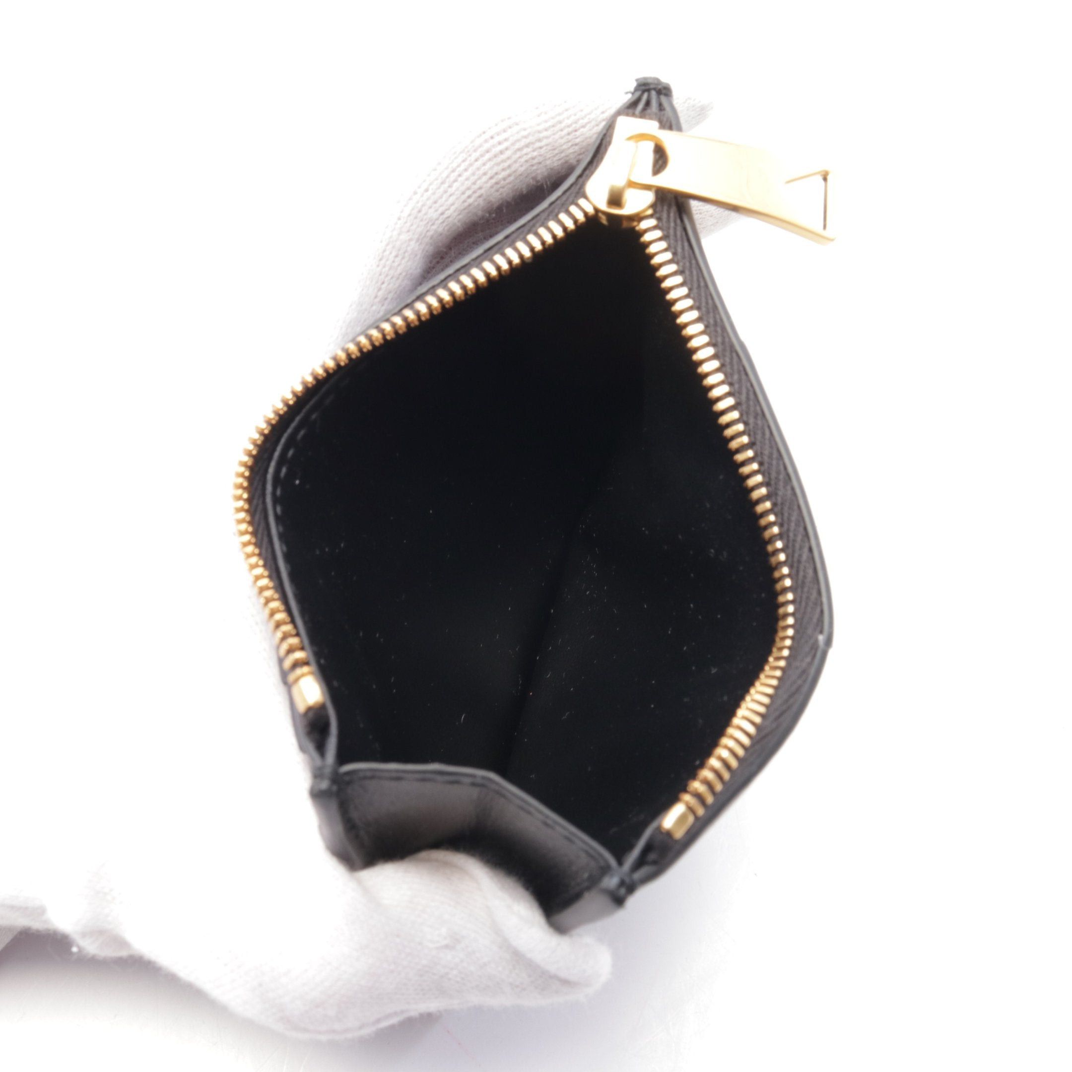 Bottega Veneta Cassette Card Case Coin Purse Leather Black