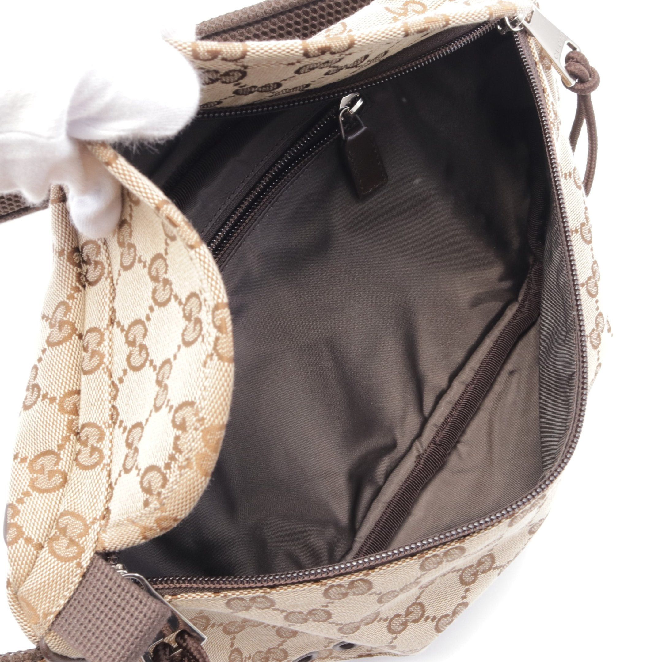 Gucci Gucci Gg Canvas Small Belt Bag Waist Body Beige Brown Size ONE SIZE - 3 Thumbnail