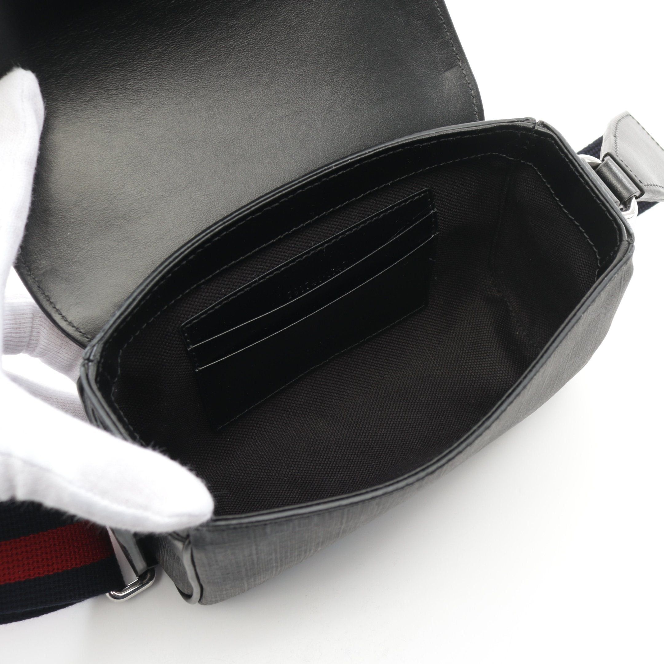 Gucci Gucci Gg Supreme Super Mini Bag Shoulder Leather Dark Gray Black Size ONE SIZE - 3 Thumbnail