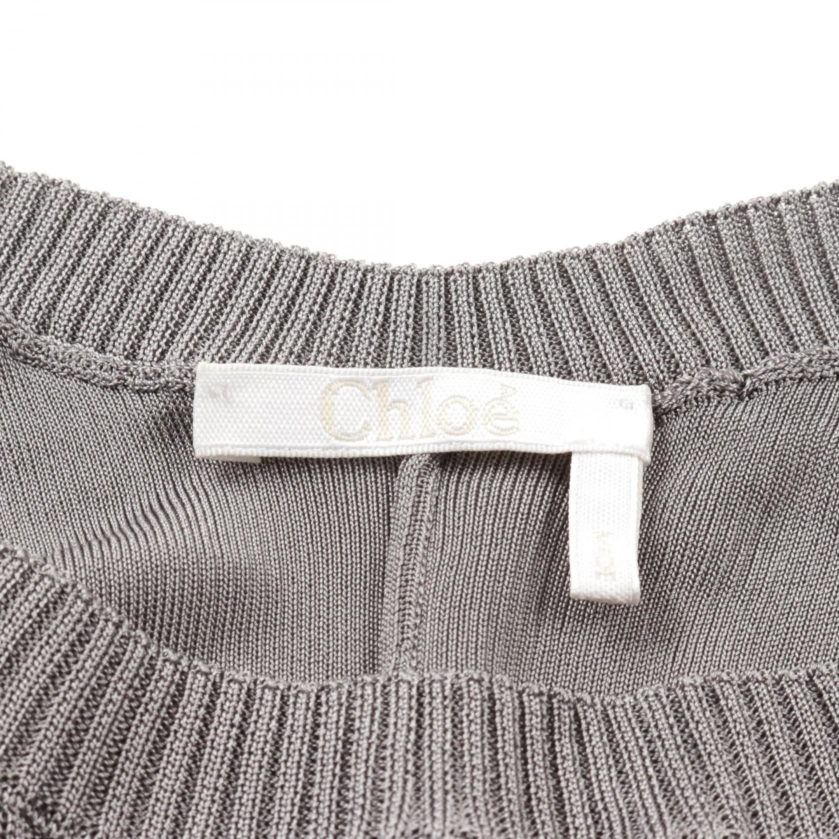 Chloe Chloe Long Knit Horse Pattern Gray Black Navy Sequin Size ONE SIZE - 3 Thumbnail