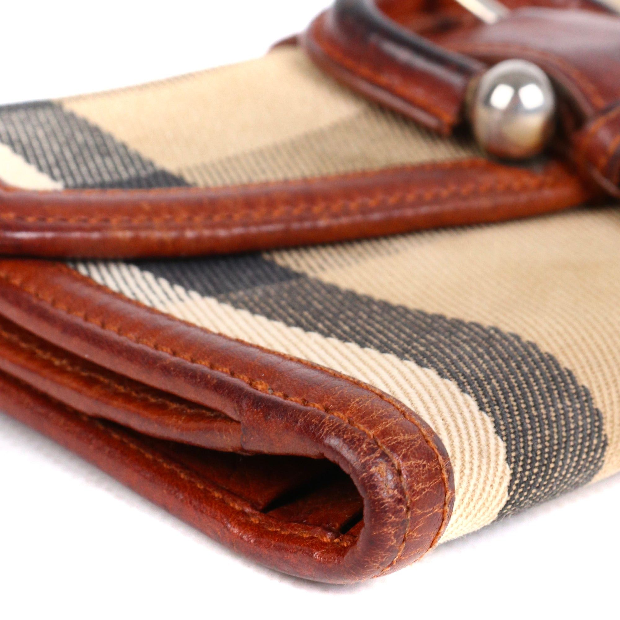 Burberry BURBERRY - Burberry Continental wallet in check pattern canvas Size ONE SIZE - 6 Thumbnail