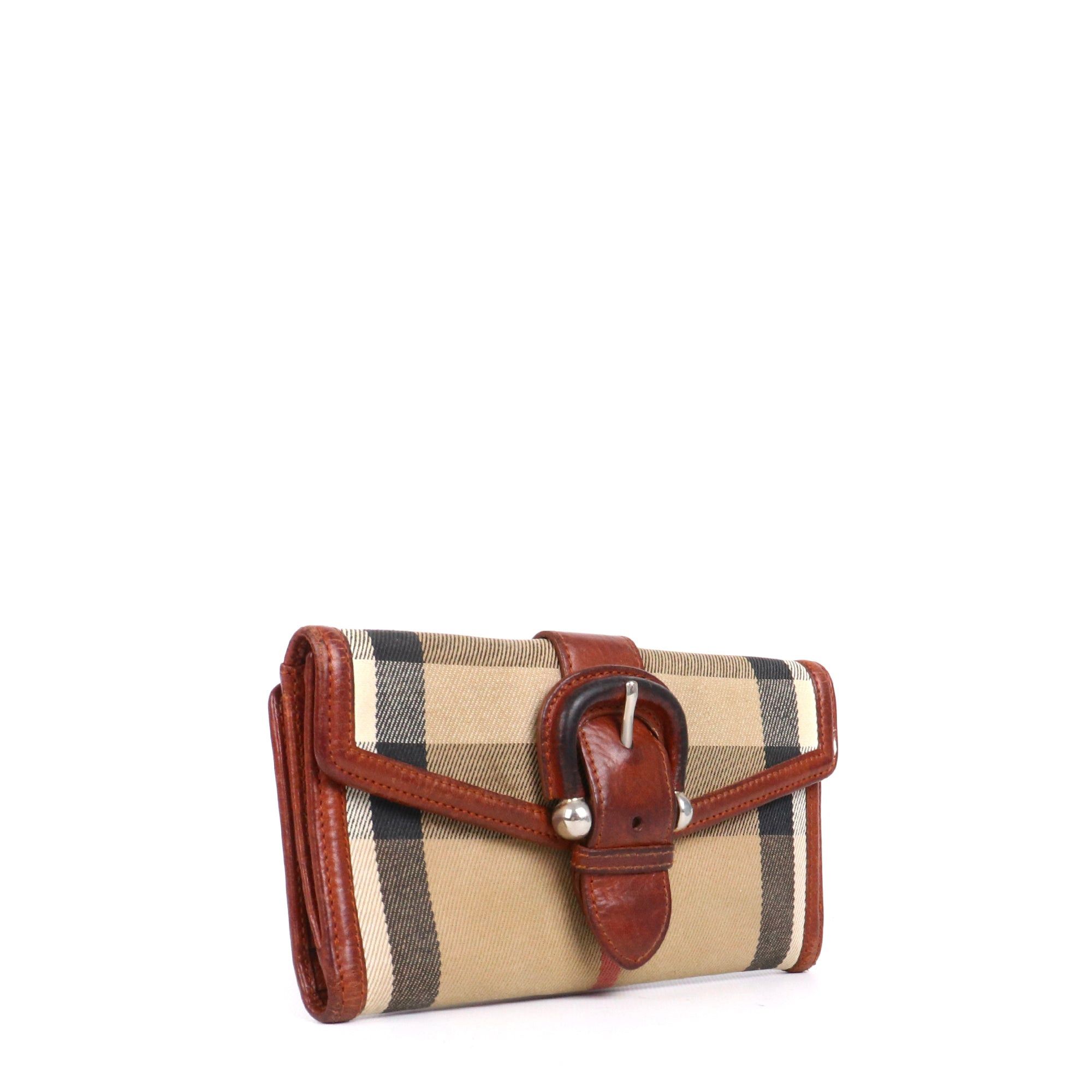Burberry BURBERRY - Burberry Continental wallet in check pattern canvas Size ONE SIZE - 2 Thumbnail