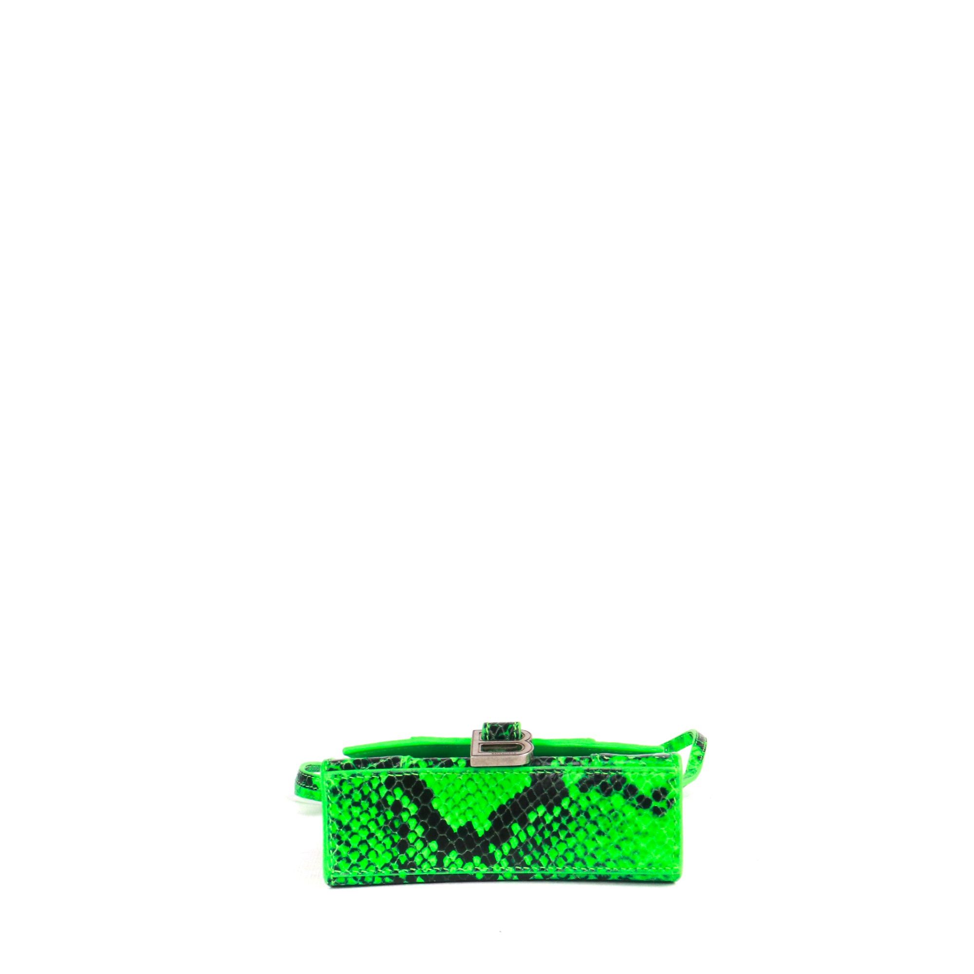 Balenciaga BALENCIAGA - Hourglass Mini Balenciaga shoulder bag in green python pattern leather Size ONE SIZE - 4 Thumbnail