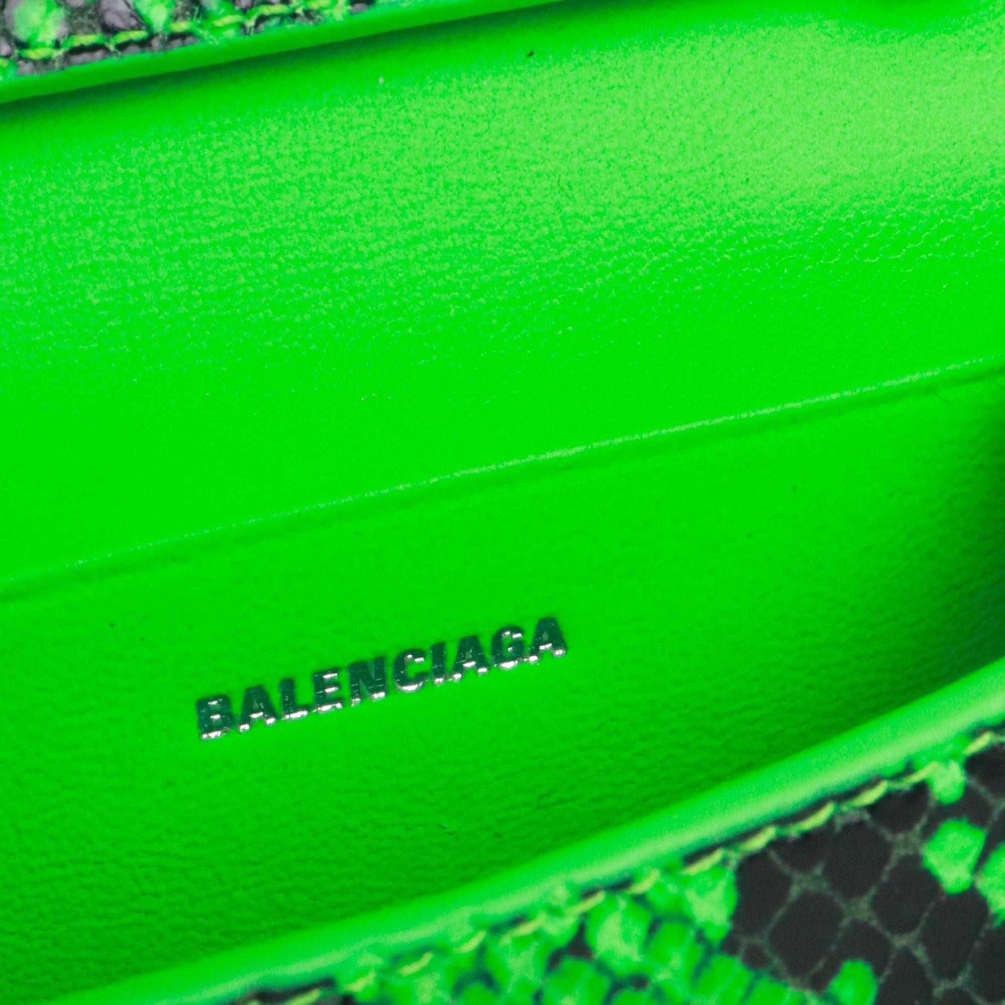 Balenciaga BALENCIAGA - Hourglass Mini Balenciaga shoulder bag in green python pattern leather Size ONE SIZE - 8 Thumbnail