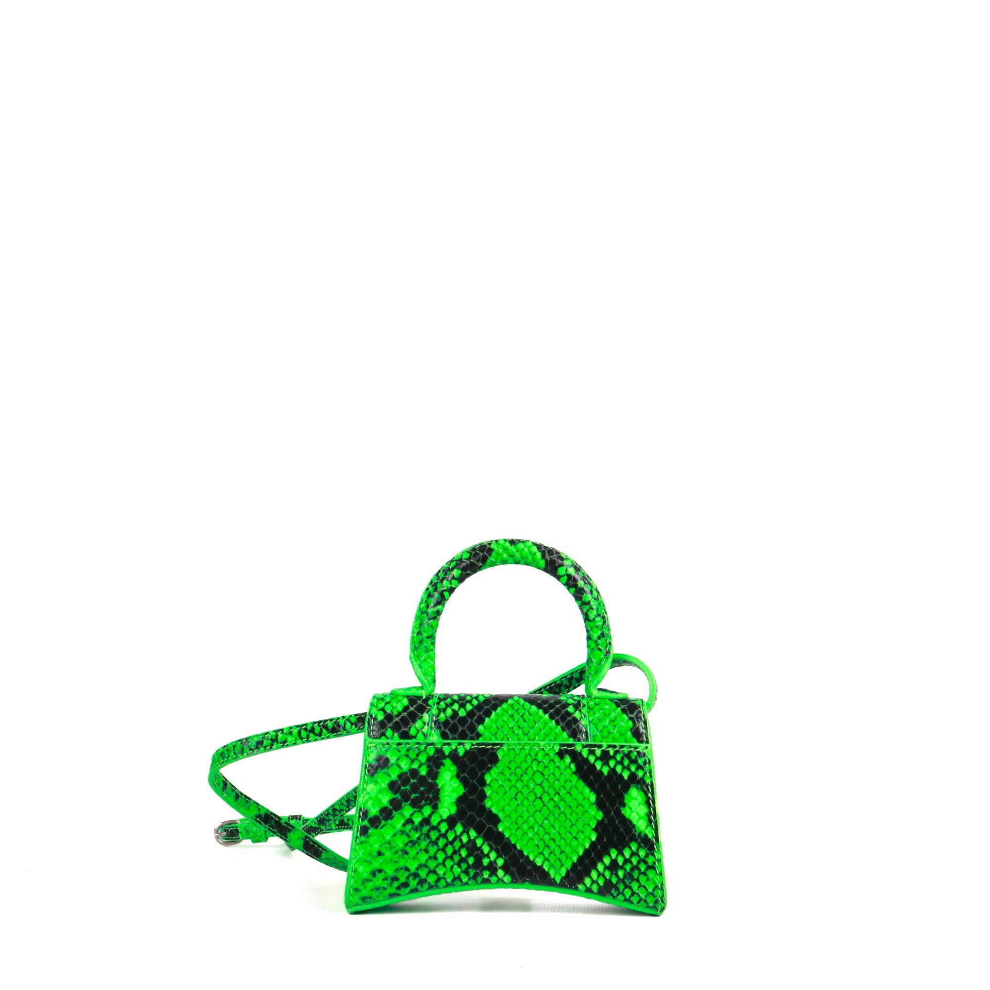 Balenciaga BALENCIAGA - Hourglass Mini Balenciaga shoulder bag in green python pattern leather Size ONE SIZE - 3 Thumbnail