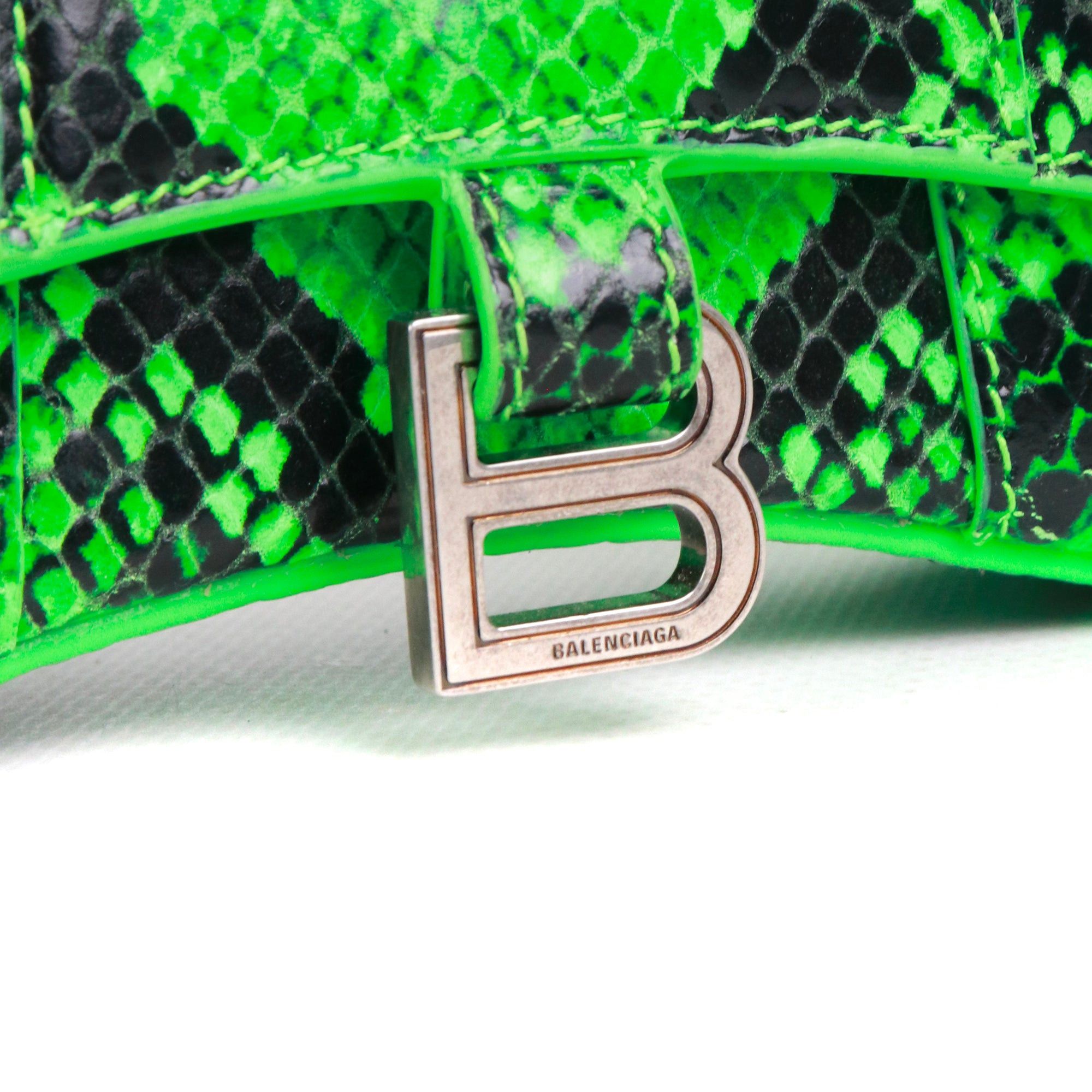 Balenciaga BALENCIAGA - Hourglass Mini Balenciaga shoulder bag in green python pattern leather Size ONE SIZE - 5 Thumbnail