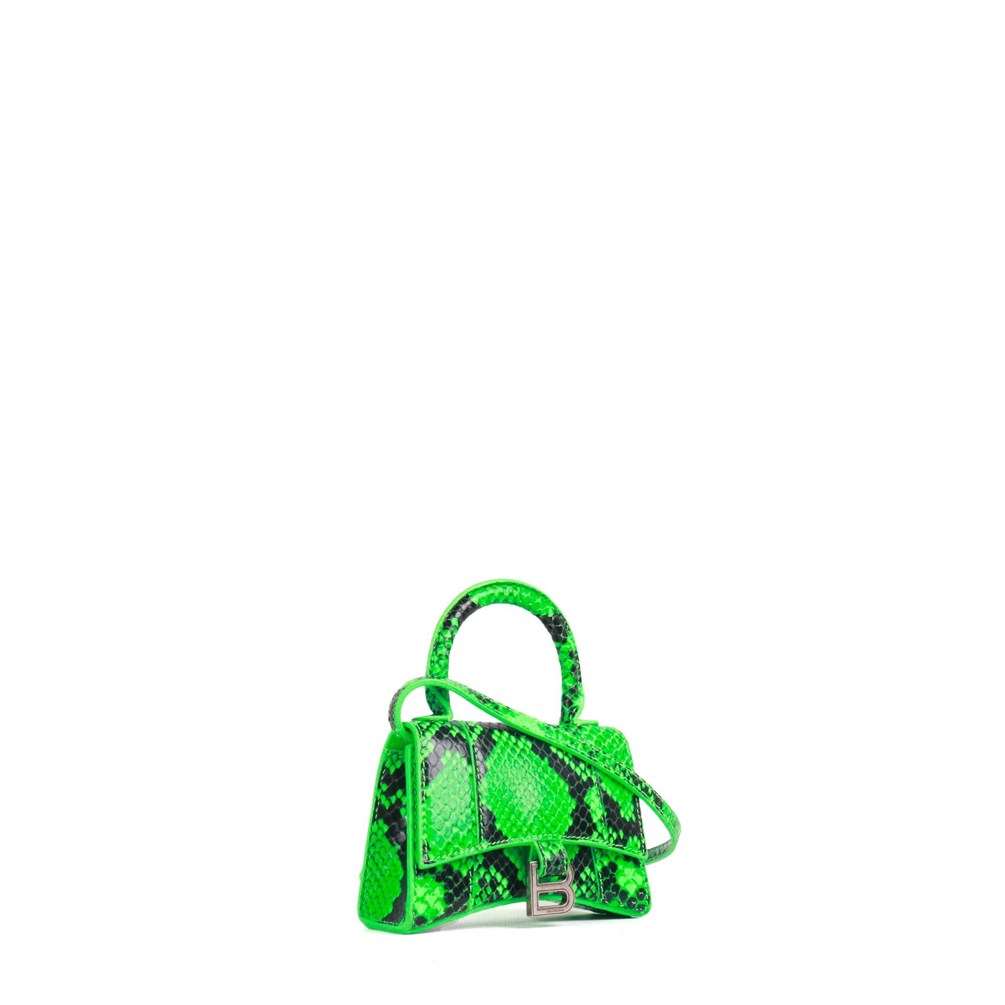 Balenciaga BALENCIAGA - Hourglass Mini Balenciaga shoulder bag in green python pattern leather Size ONE SIZE - 2 Thumbnail