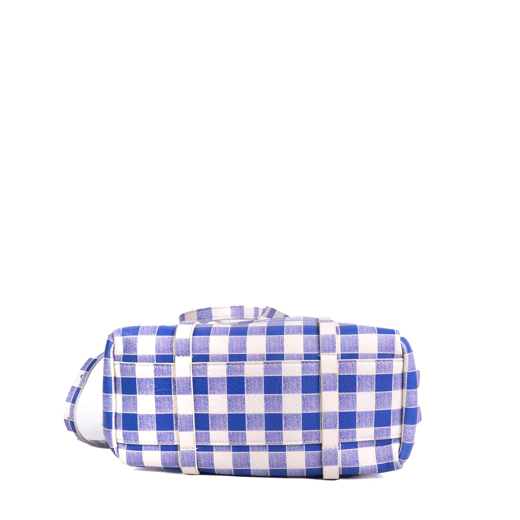 Balenciaga BALENCIAGA - Balenciaga Bazar shopping bag in blue and white leather Size ONE SIZE - 4 Thumbnail