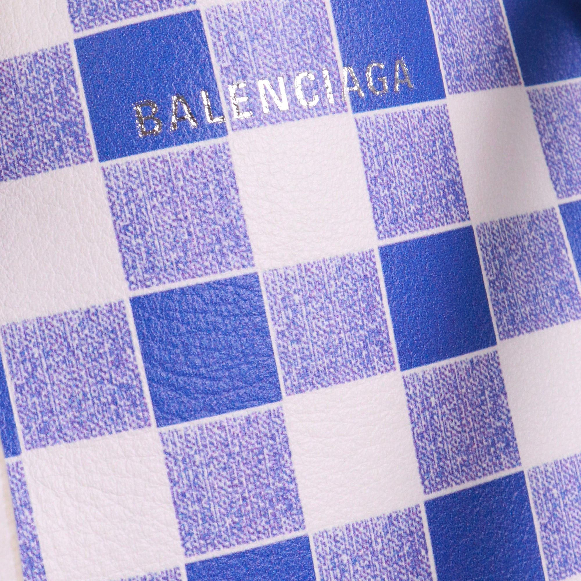 Balenciaga BALENCIAGA - Balenciaga Bazar shopping bag in blue and white leather Size ONE SIZE - 5 Thumbnail
