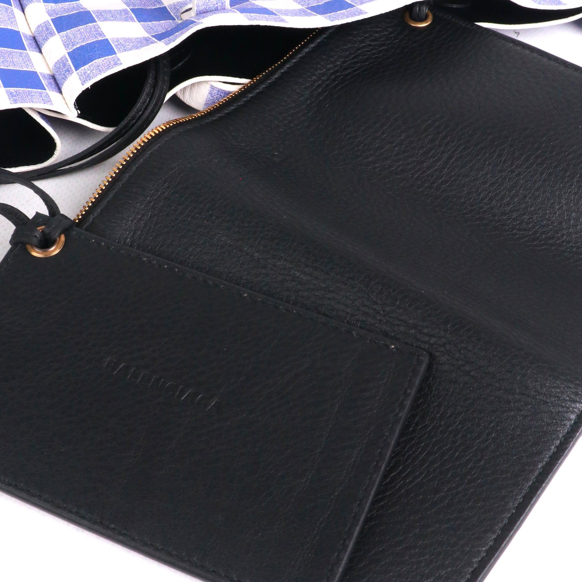 Balenciaga BALENCIAGA - Balenciaga Bazar shopping bag in blue and white leather Size ONE SIZE - 8 Thumbnail