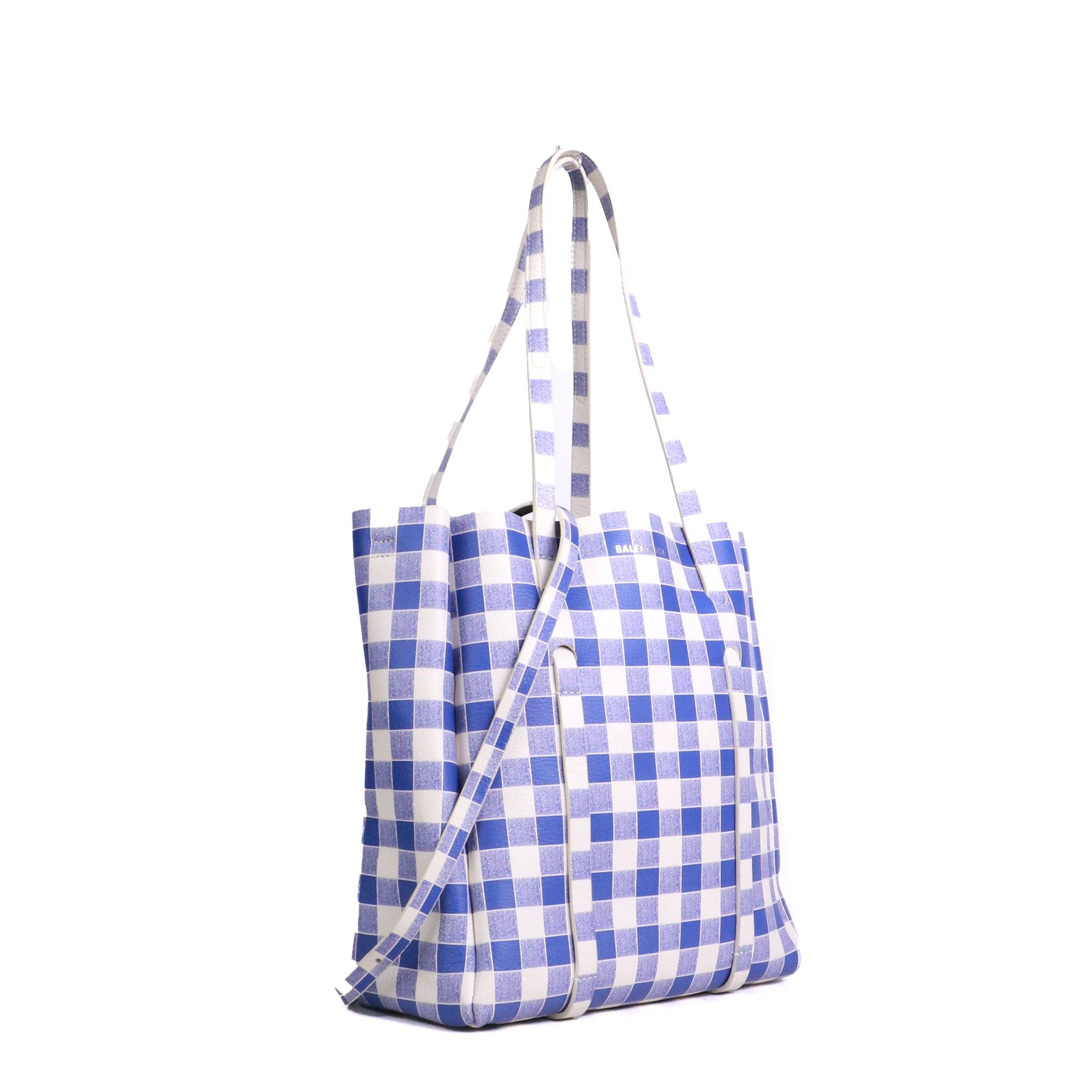 Balenciaga BALENCIAGA - Balenciaga Bazar shopping bag in blue and white leather Size ONE SIZE - 2 Thumbnail