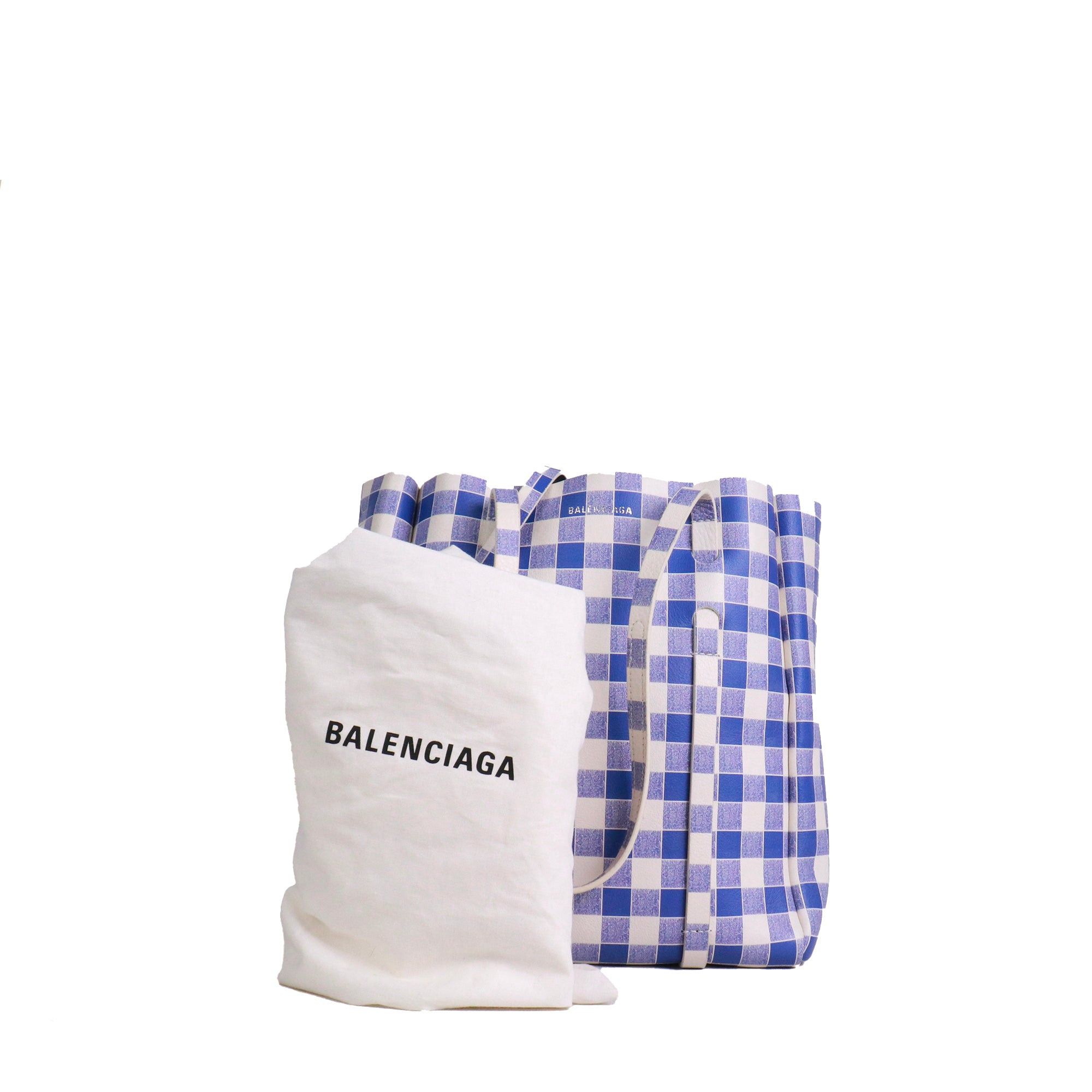 Balenciaga BALENCIAGA - Balenciaga Bazar shopping bag in blue and white leather Size ONE SIZE - 9 Thumbnail