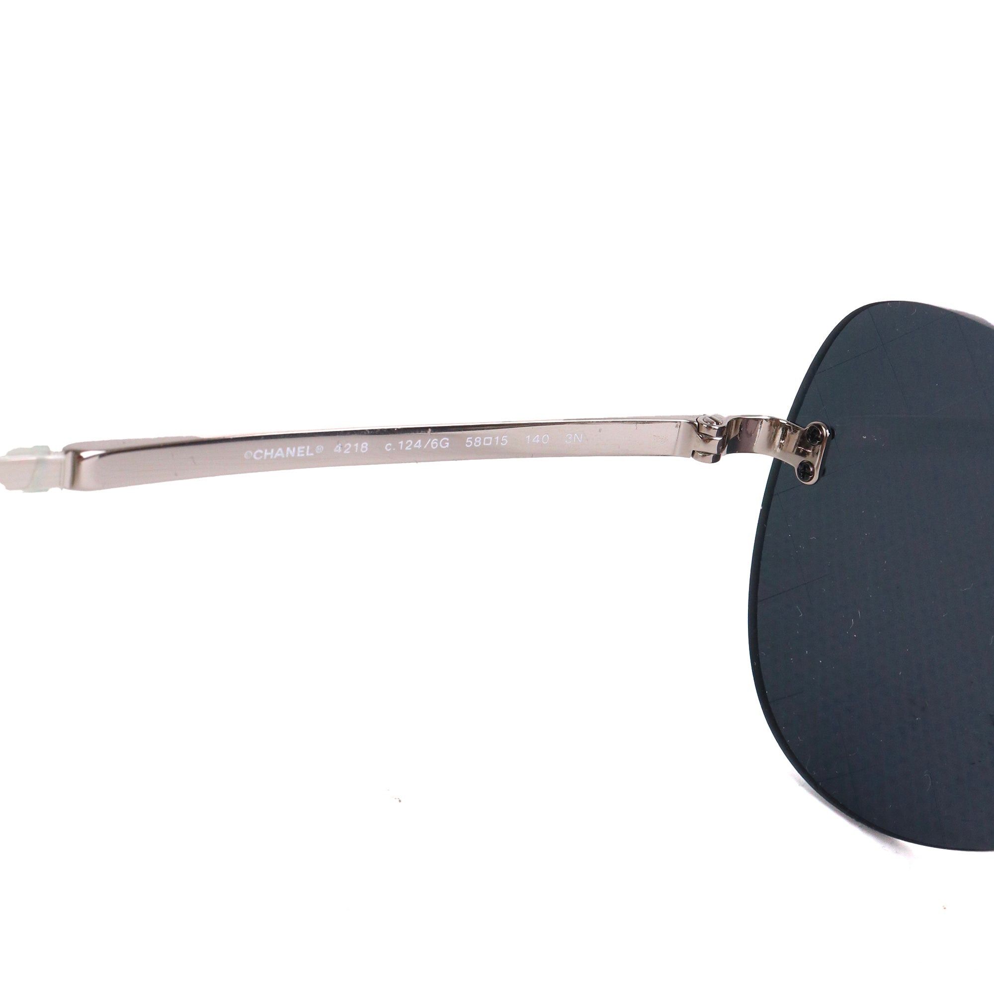 Chanel CHANEL - Chanel Aviator sunglasses in silver metal Size ONE SIZE - 5 Thumbnail