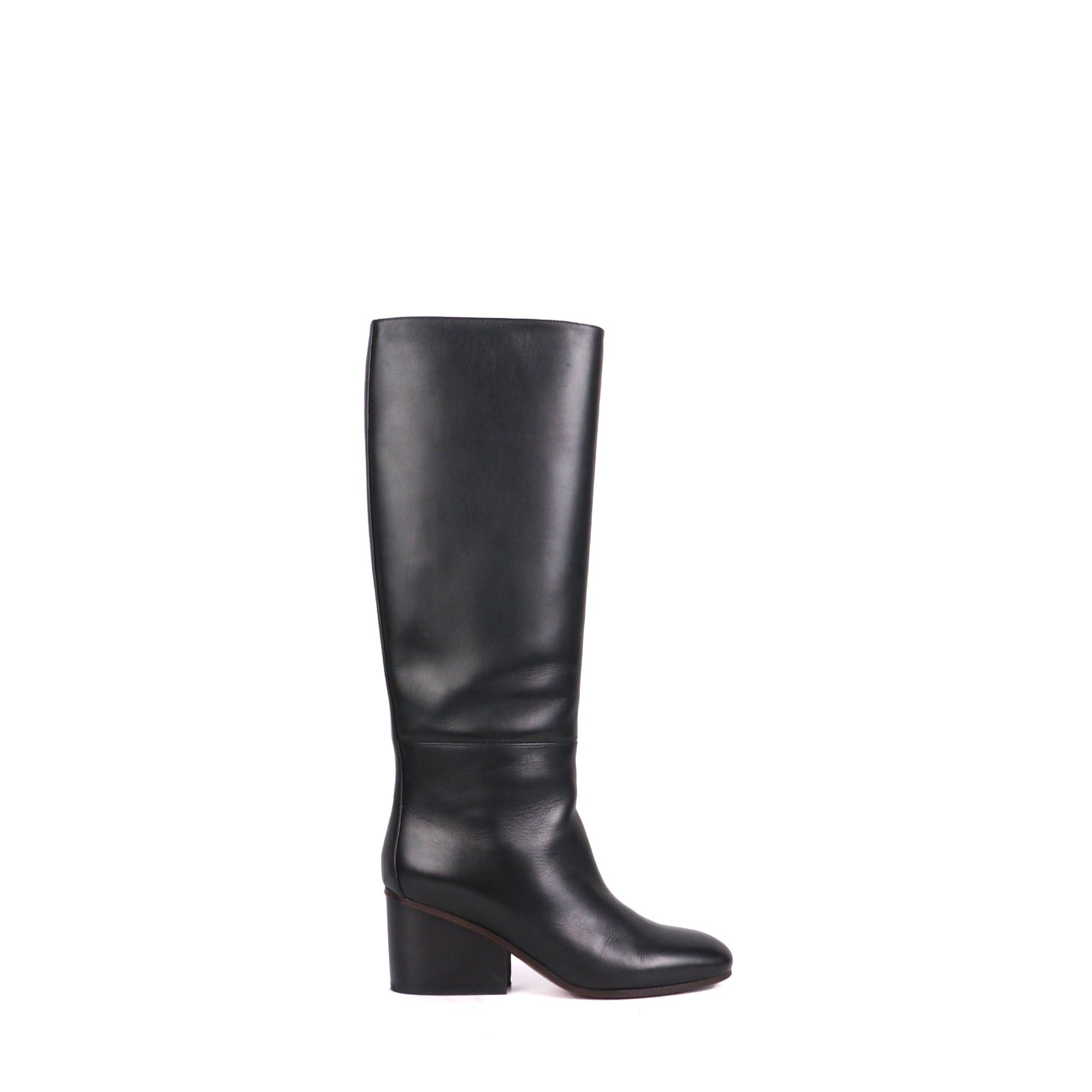 Hermes HERMÈS - New Jersey Hermès boots in black leather (T37) Size US 6 / IT 36 - 2 Thumbnail
