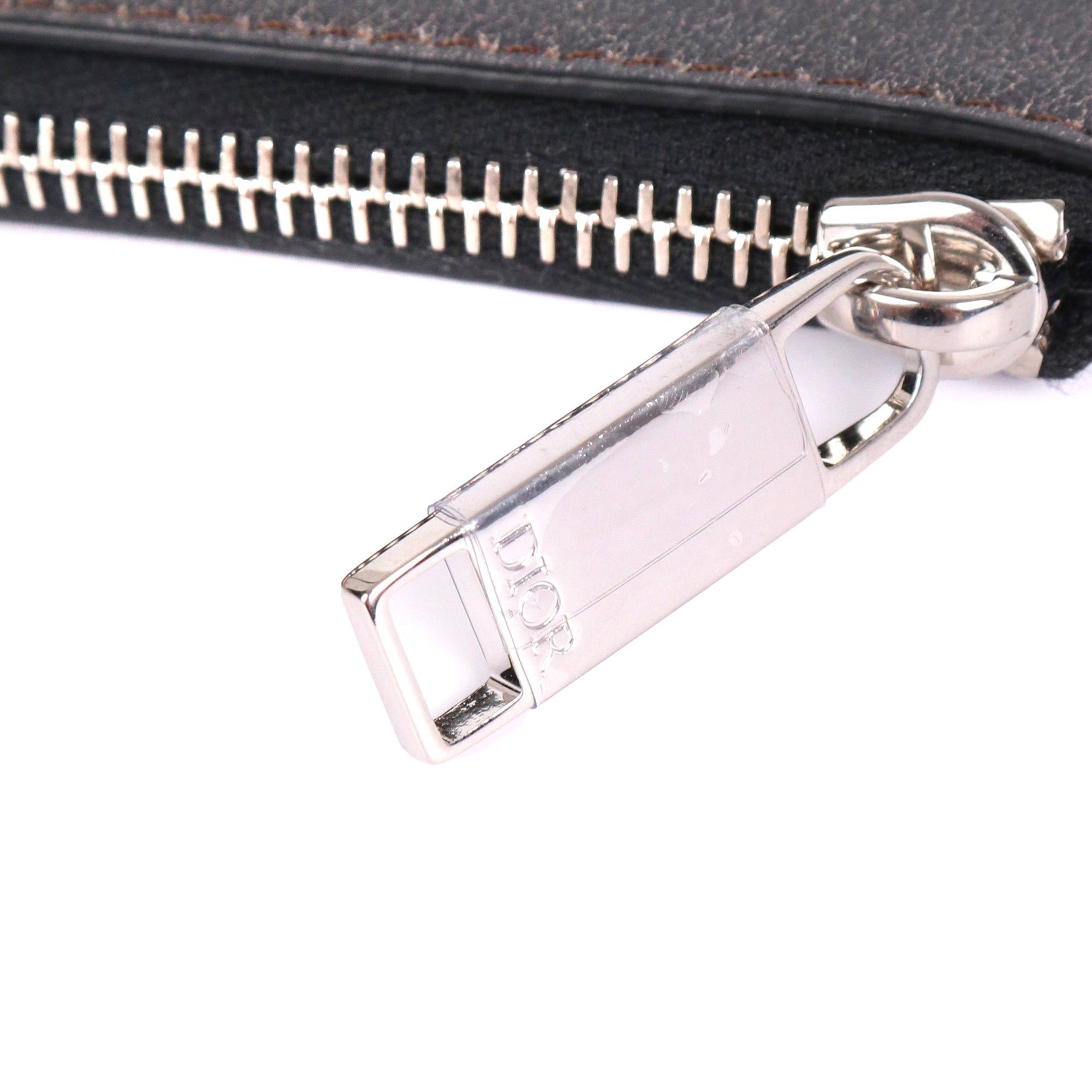 Dior DIOR - Lily of the Valley Dior clutch in gray grained leather Size ONE SIZE - 5 Thumbnail