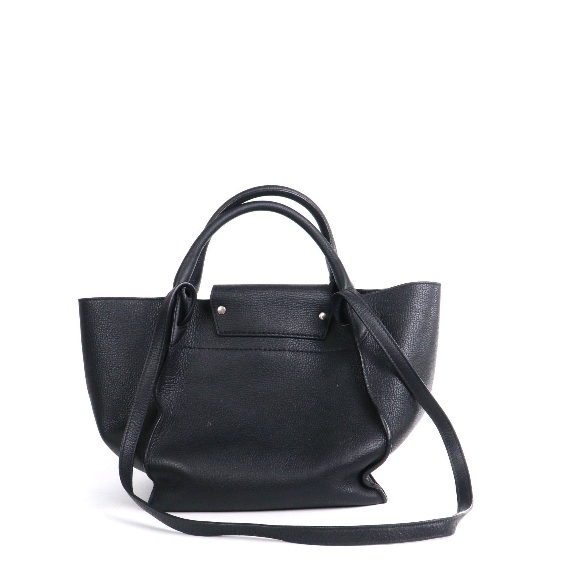 Celine CELINE - Céline Big Bag handbag in black grained leather Size ONE SIZE - 3 Thumbnail