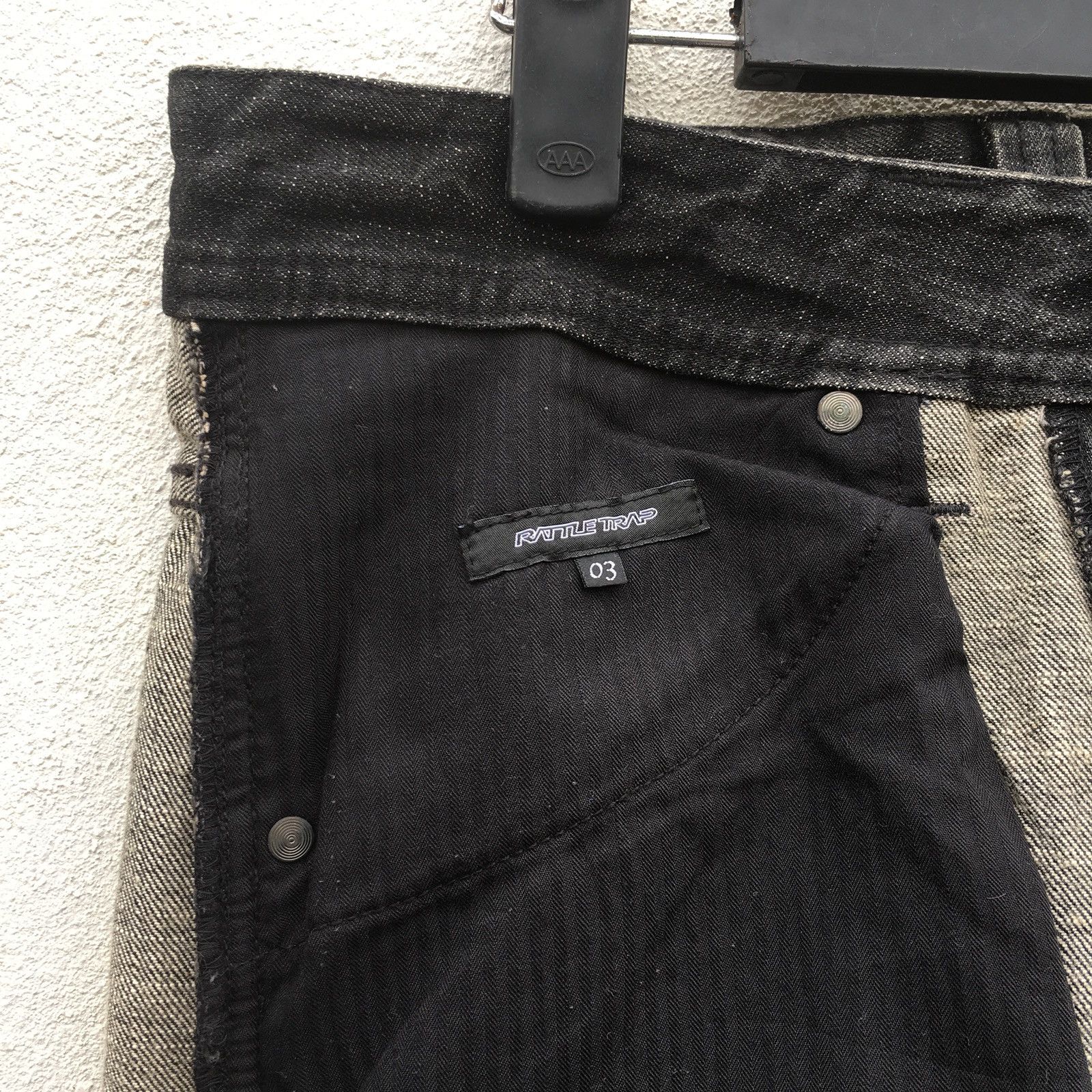 Japanese Brand Rattle Trap Sample Distressed Patchwork Denim Size US 33 - 5 Thumbnail