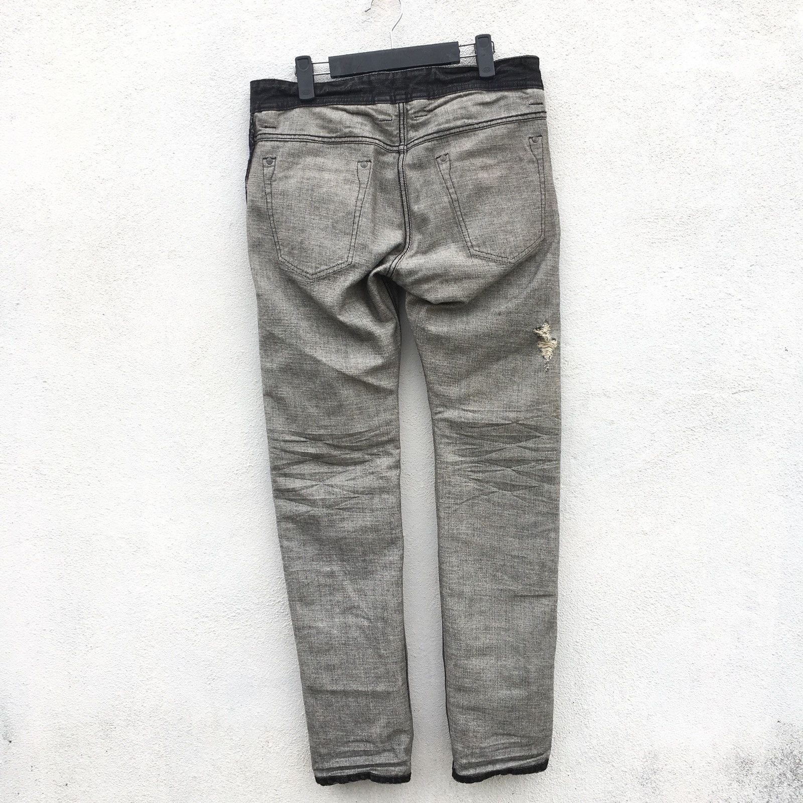 Japanese Brand Rattle Trap Sample Distressed Patchwork Denim Size US 33 - 2 Thumbnail