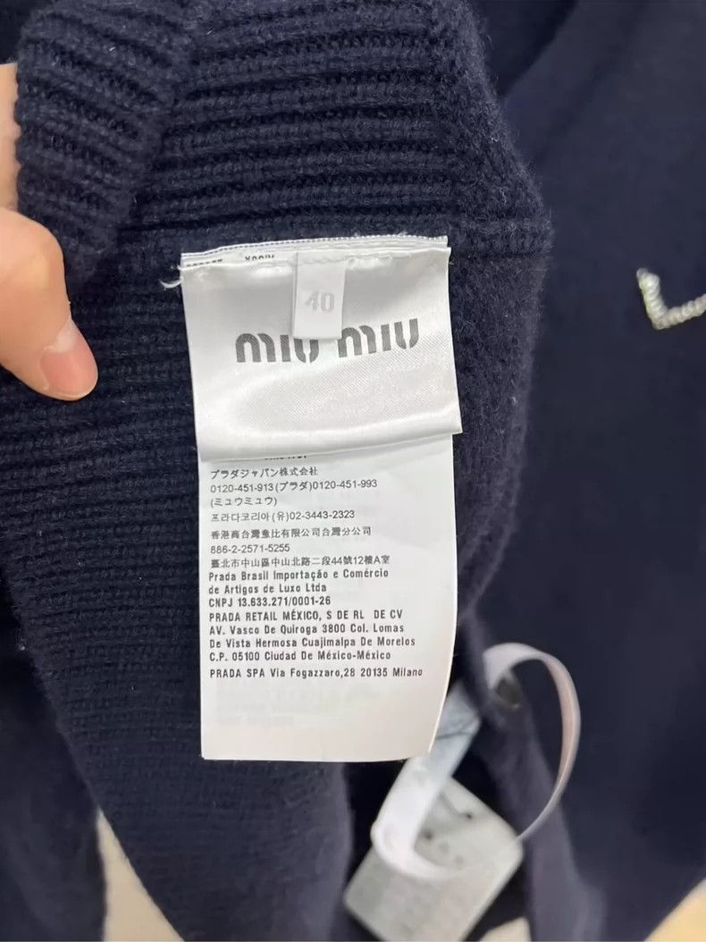 Miu Miu Miumiu rhinestone logo cardigan counter authentic -Kris Size US M / EU 48-50 / 2 - 5 Thumbnail