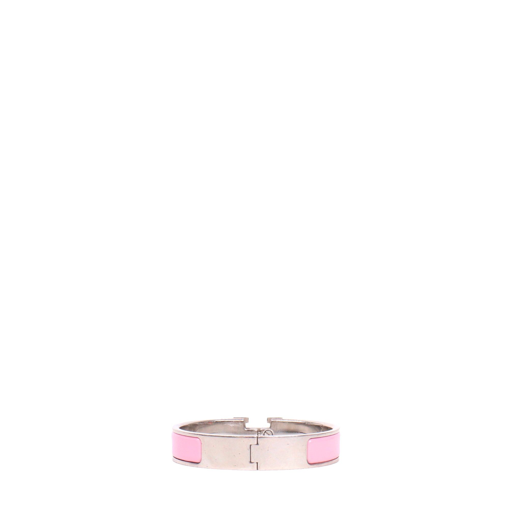 Hermes HERMÈS - Clic H Hermès bracelet in pink enamel (T0) Size ONE SIZE - 3 Thumbnail