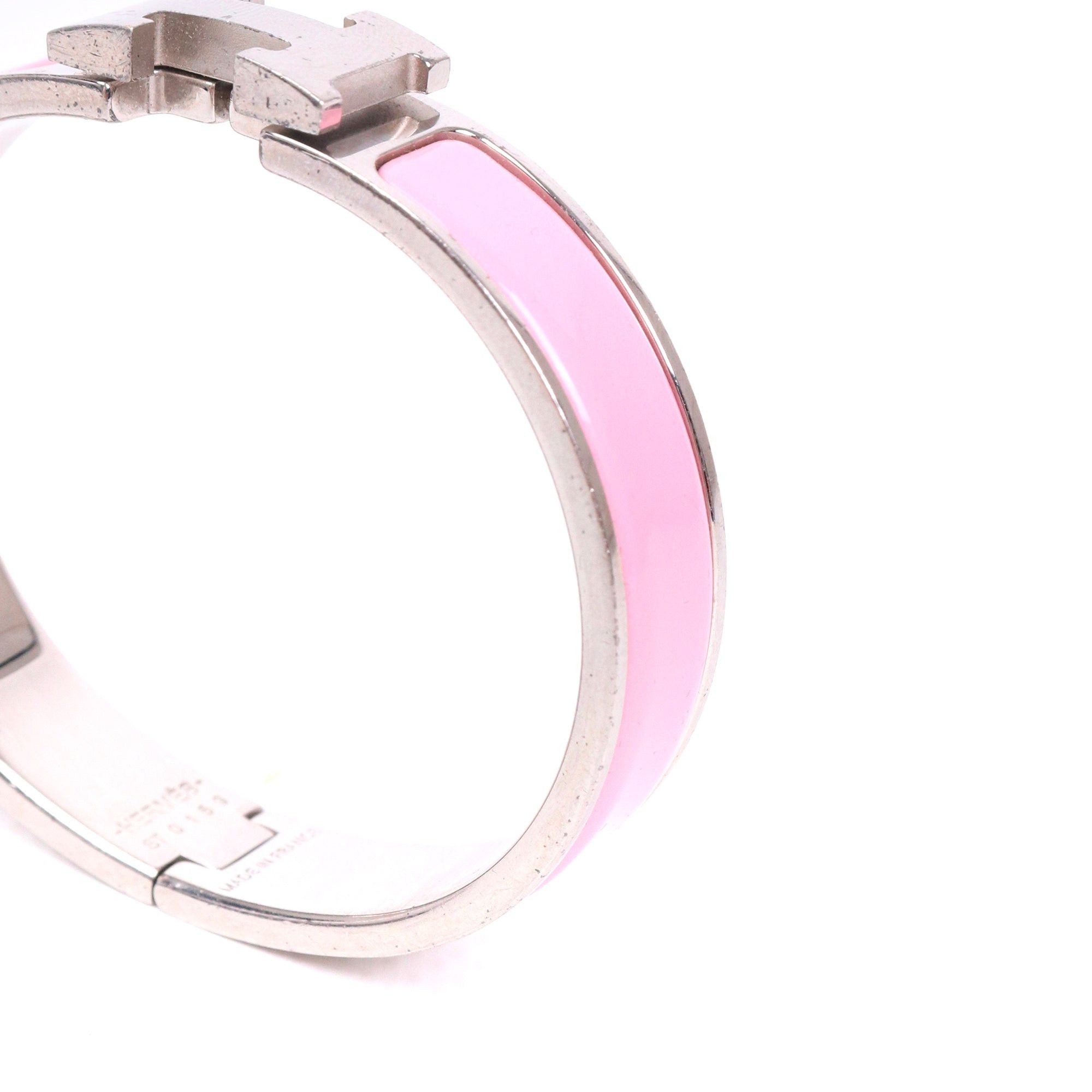 Hermes HERMÈS - Clic H Hermès bracelet in pink enamel (T0) Size ONE SIZE - 5 Thumbnail