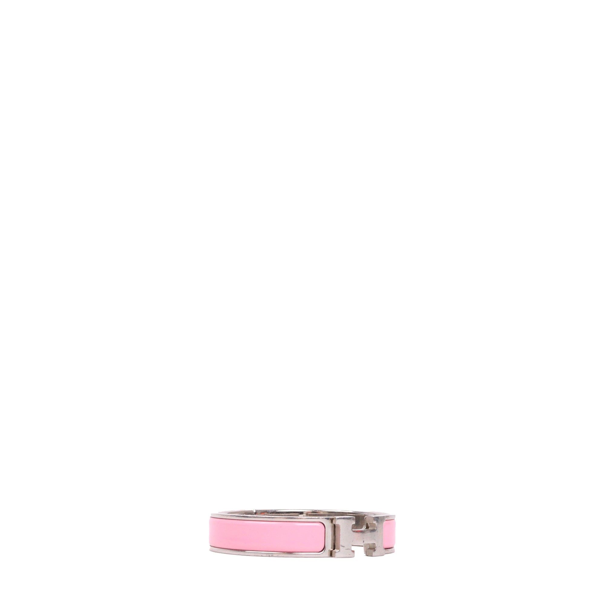 Hermes HERMÈS - Clic H Hermès bracelet in pink enamel (T0) Size ONE SIZE - 2 Thumbnail