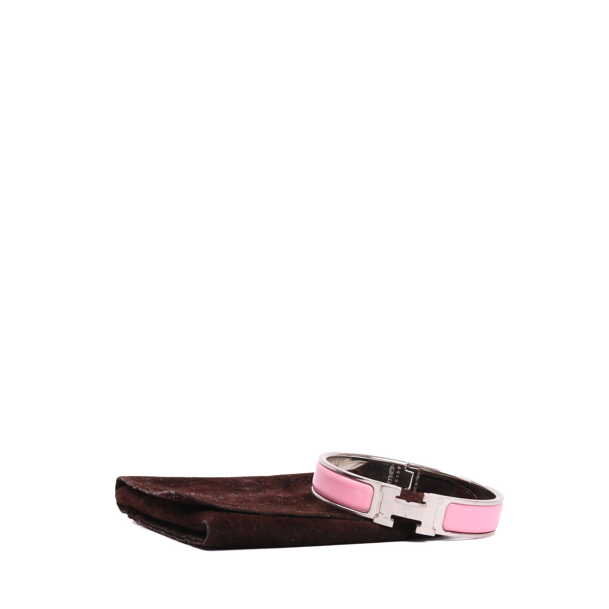 Hermes HERMÈS - Clic H Hermès bracelet in pink enamel (T0) Size ONE SIZE - 8 Thumbnail