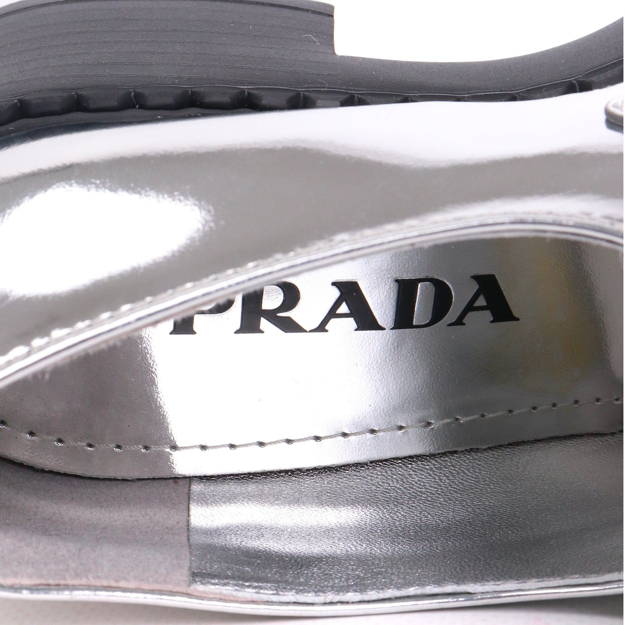 Prada PRADA - Prada Chocolate loafers in silver leather (T36) Size US 5 / IT 35 - 5 Thumbnail