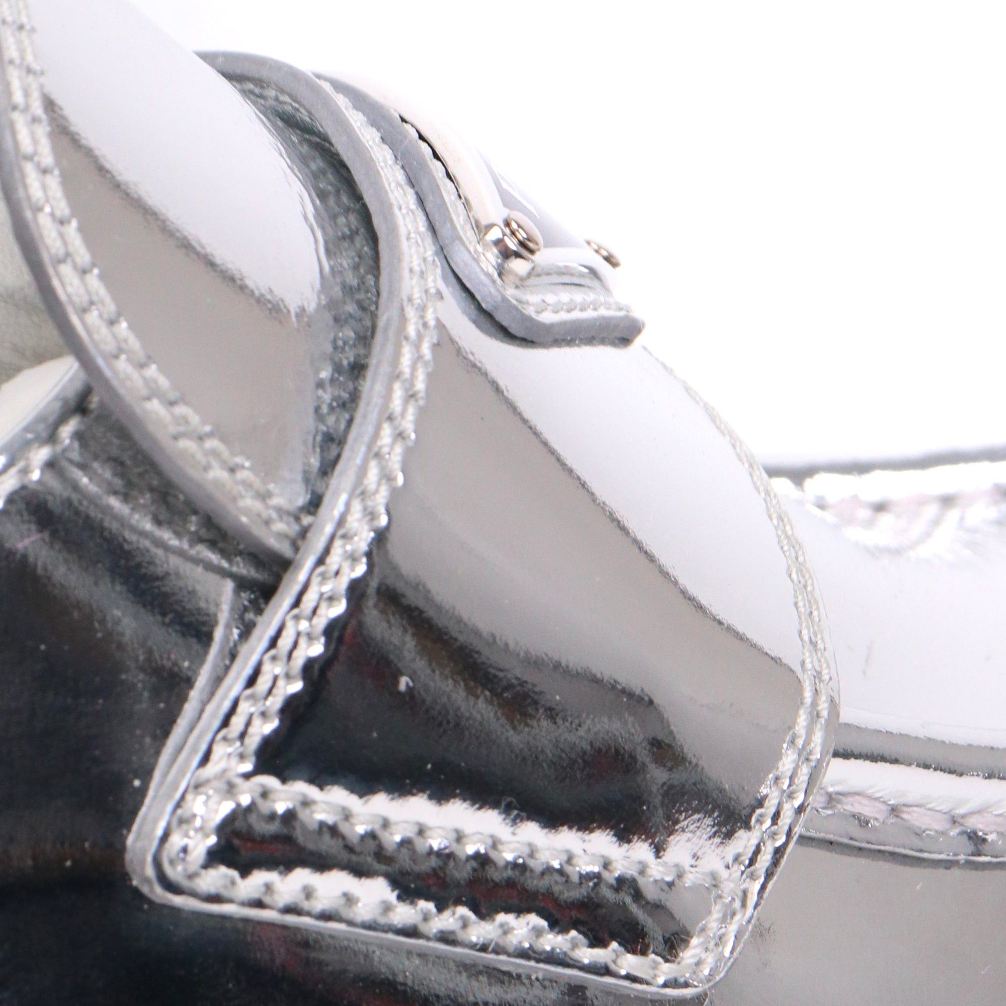 Prada PRADA - Prada Chocolate loafers in silver leather (T36) Size US 5 / IT 35 - 4 Thumbnail