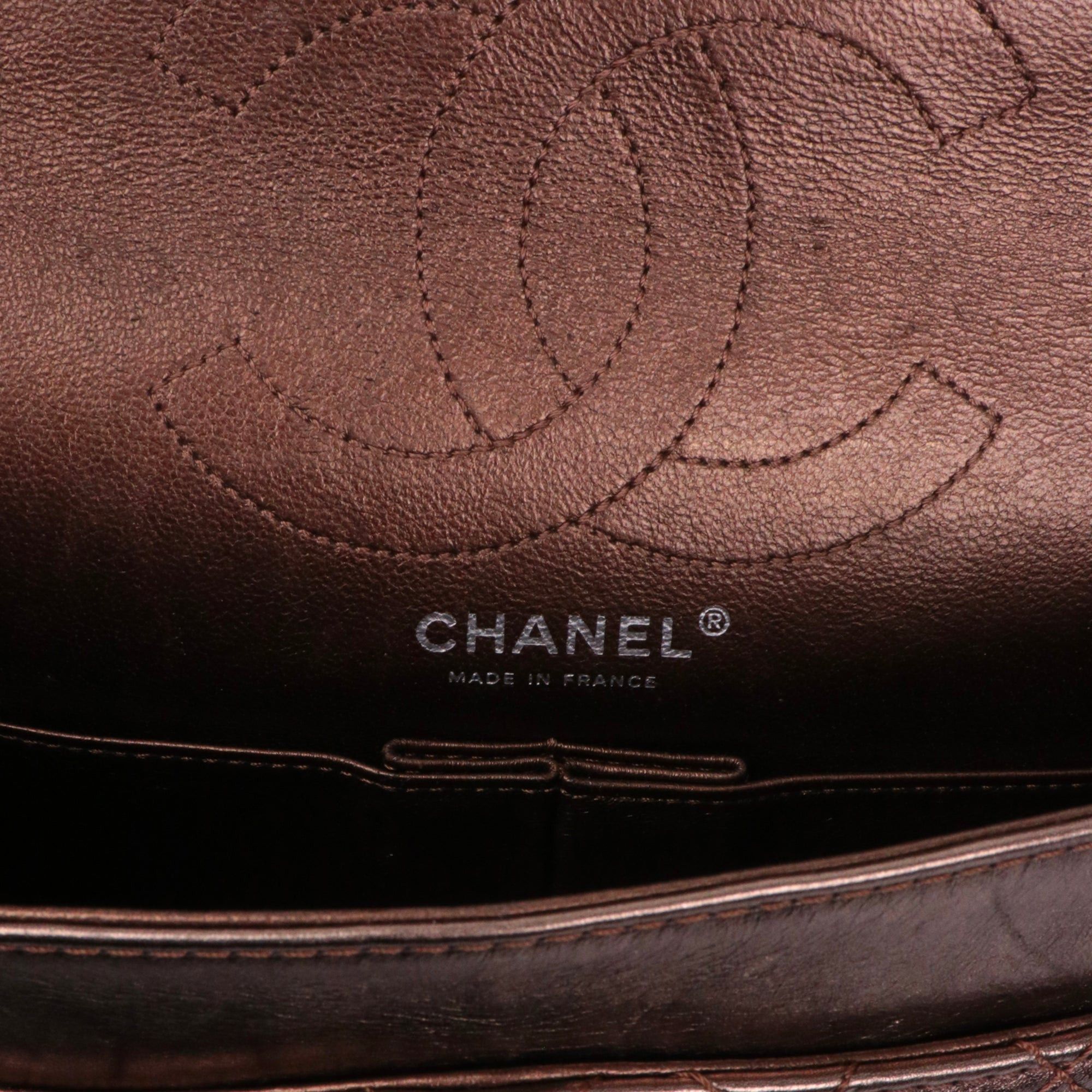 Chanel CHANEL - Chanel 2.55 Cargo small shoulder bag in bronze crinkled leather Size ONE SIZE - 10 Thumbnail