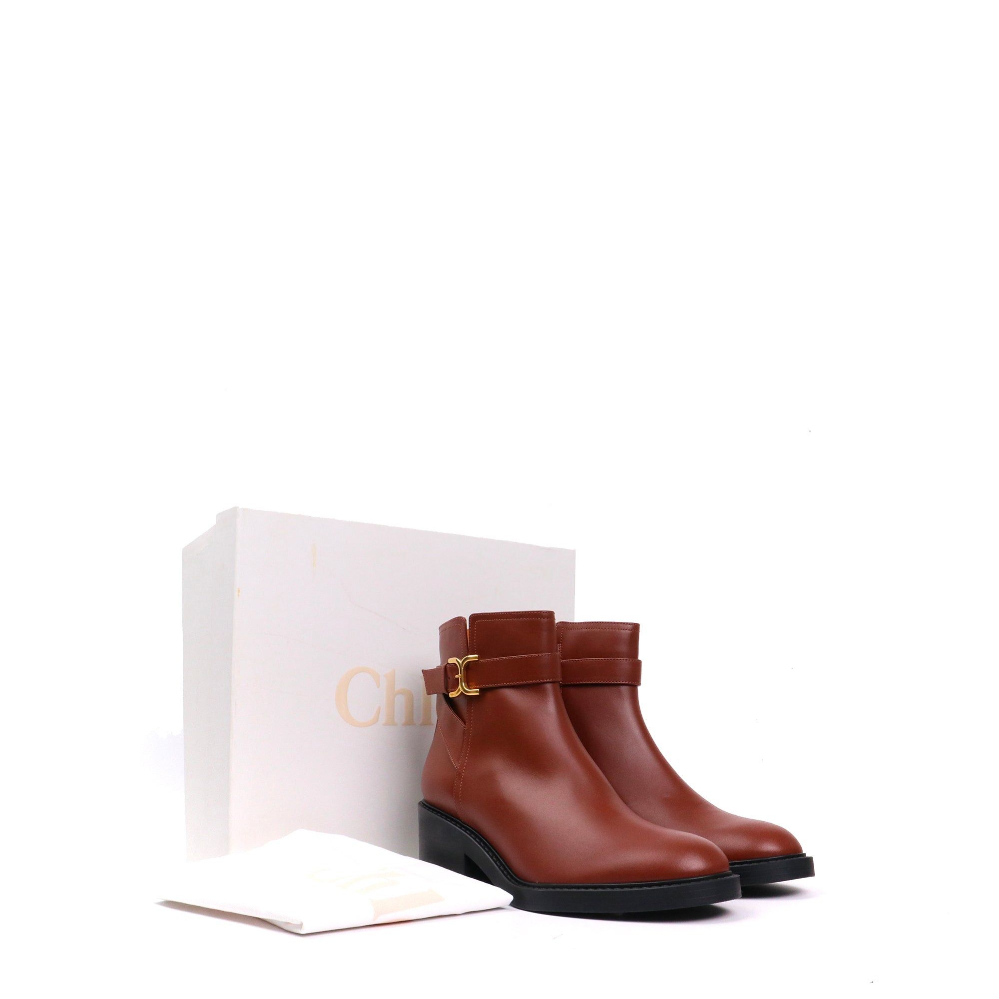 Chloe CHLOÉ - Marcie ankle boots with Chloé buckles in brown leather (T41) Size US 10 / IT 40 - 7 Thumbnail
