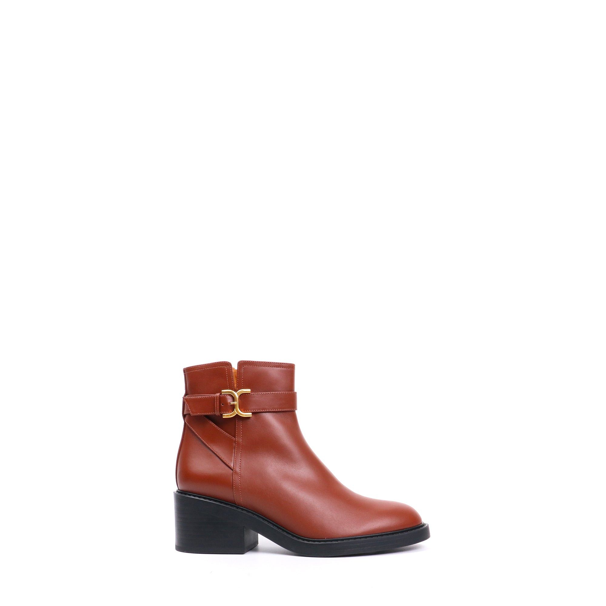 Chloe CHLOÉ - Marcie ankle boots with Chloé buckles in brown leather (T41) Size US 10 / IT 40 - 2 Thumbnail