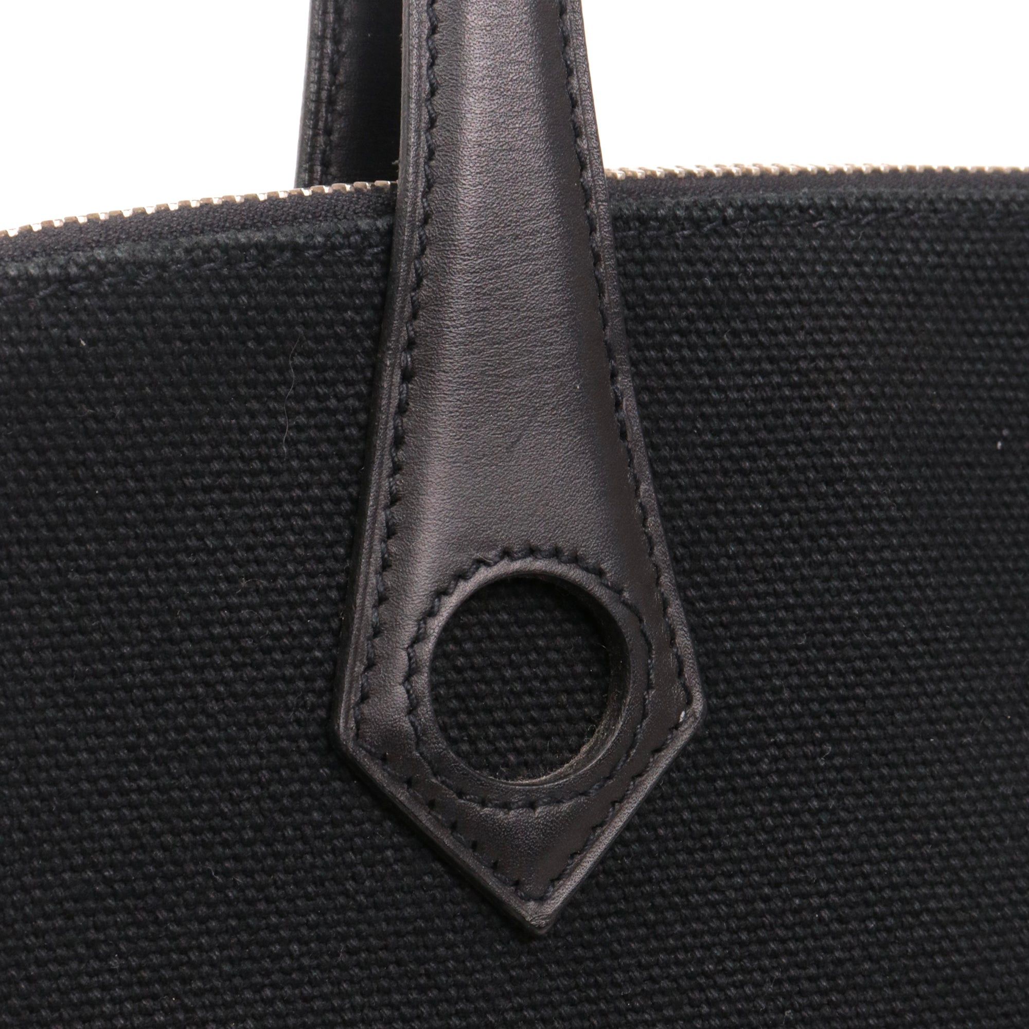 Hermes HERMÈS - Ibu Hermès handbag in black canvas Size ONE SIZE - 4 Thumbnail