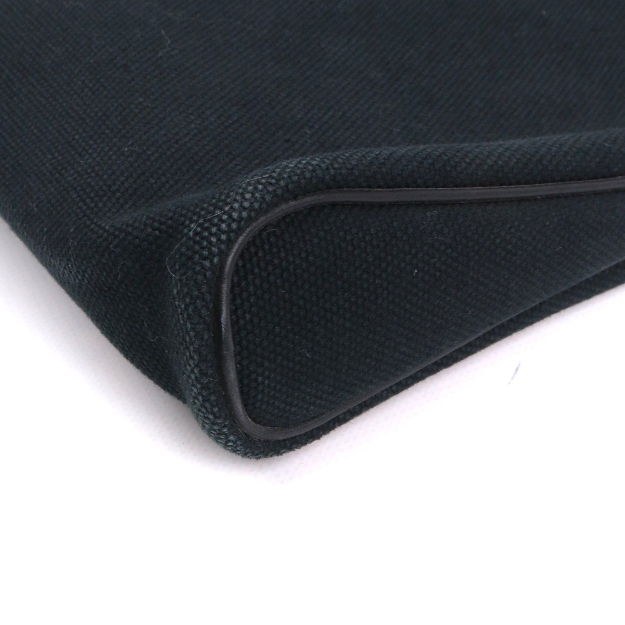 Hermes HERMÈS - Ibu Hermès handbag in black canvas Size ONE SIZE - 7 Thumbnail