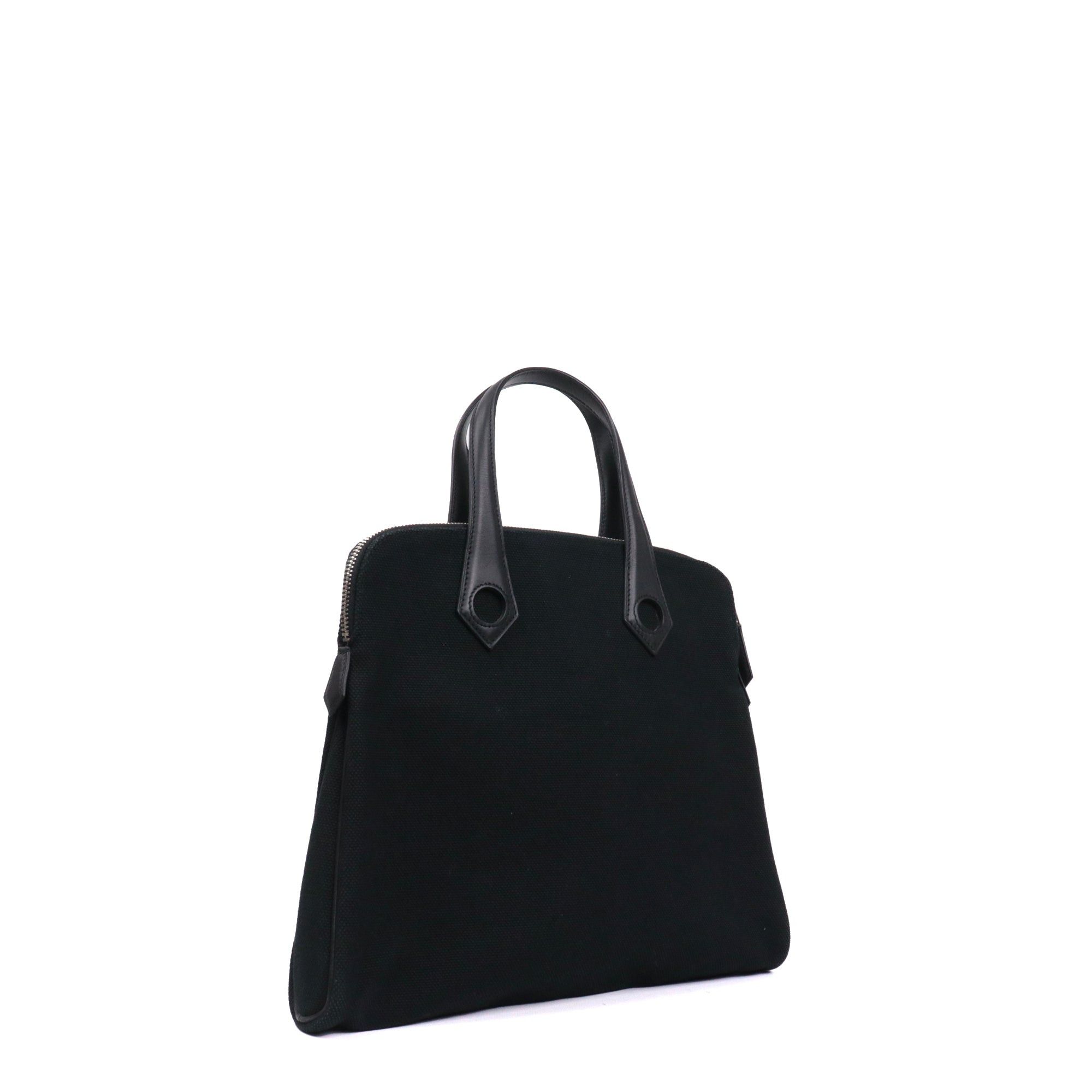 Hermes HERMÈS - Ibu Hermès handbag in black canvas Size ONE SIZE - 2 Thumbnail