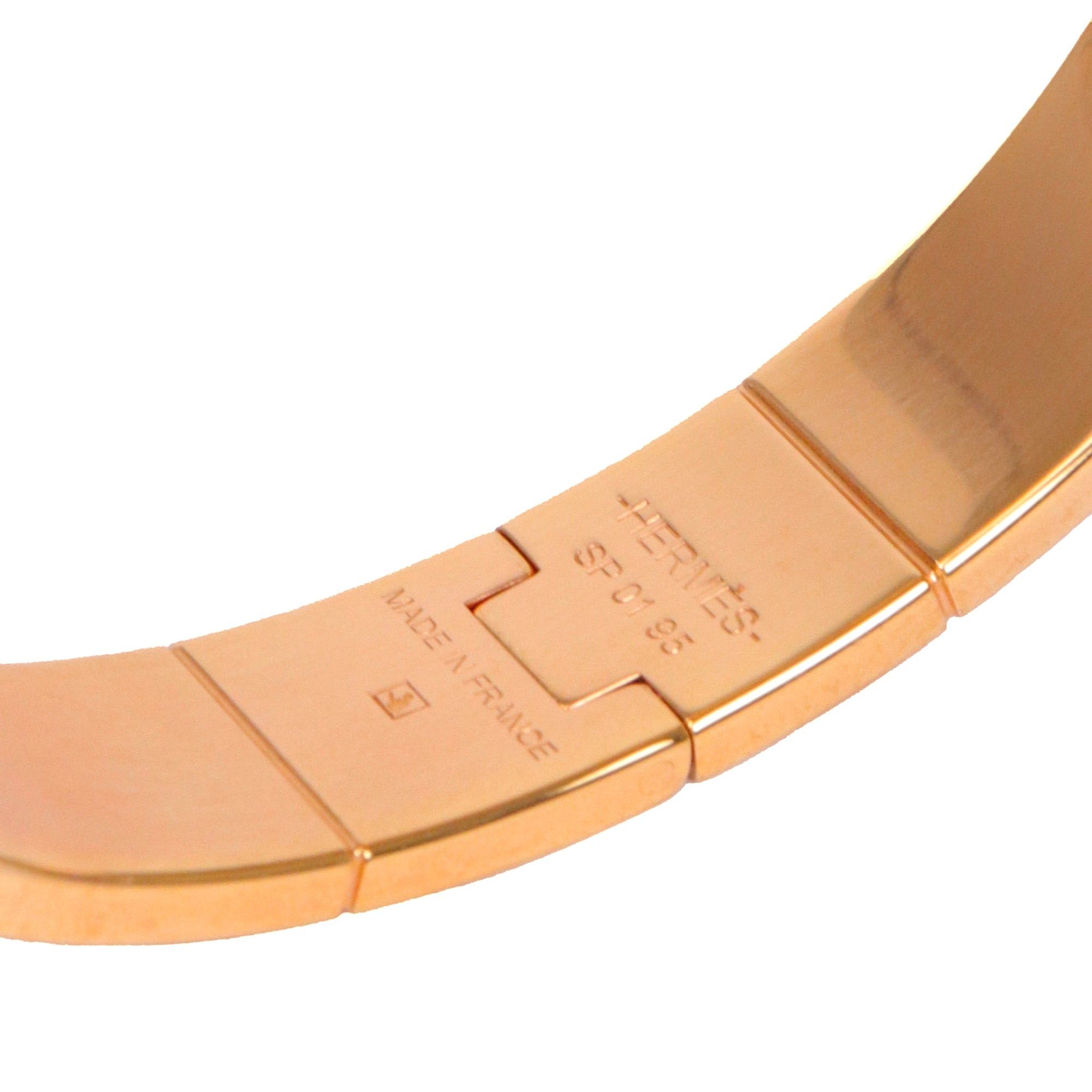 Hermes HERMÈS - Hermès Hinge bracelet in coral enamel (T0) Size ONE SIZE - 5 Thumbnail