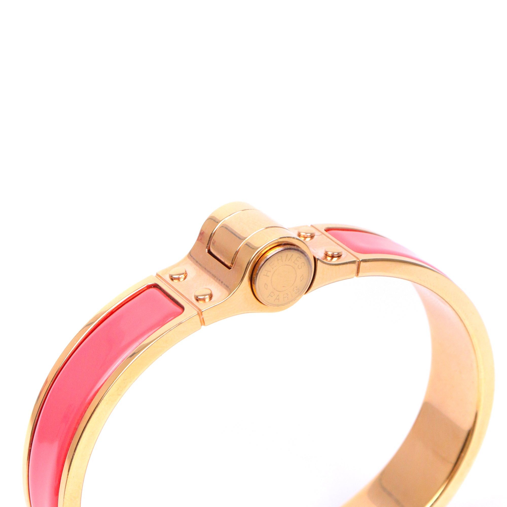 Hermes HERMÈS - Hermès Hinge bracelet in coral enamel (T0) Size ONE SIZE - 3 Thumbnail